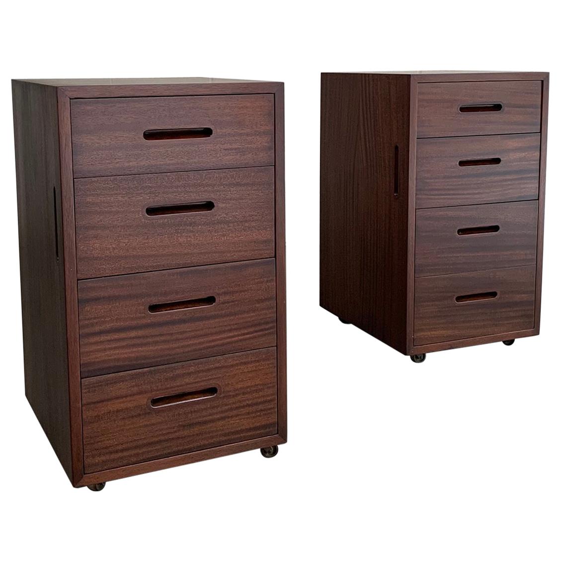 Mid-Century Modern Mahogany Office Filing Cabinets Attributed to Edward Wormley