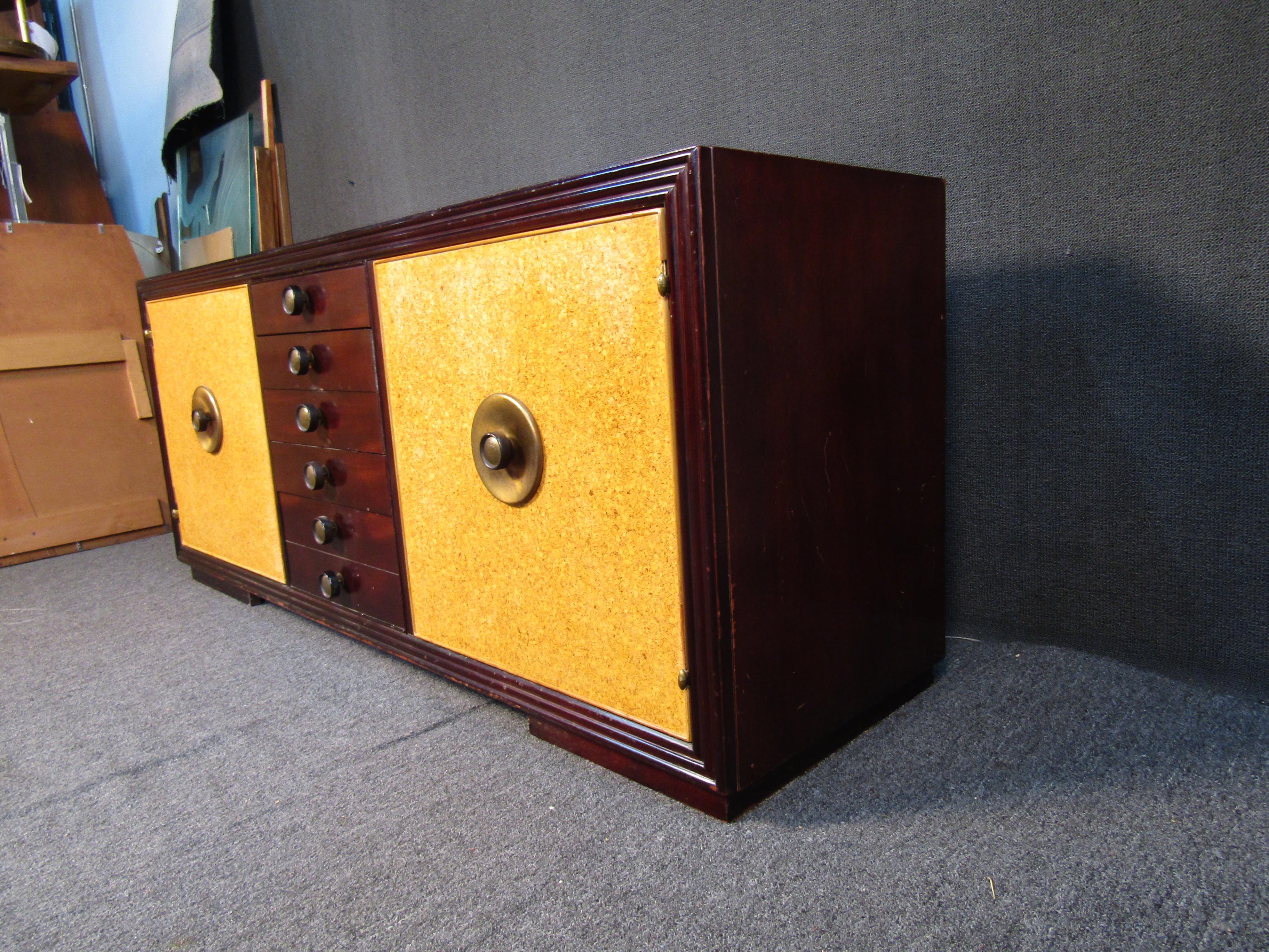 Cork Paul Frankl Designed Mahogany Sideboard For Sale