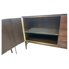 Mid-Century Modern Mahogany Dresser Glass top Credenza by Paul McCobb for Calvin