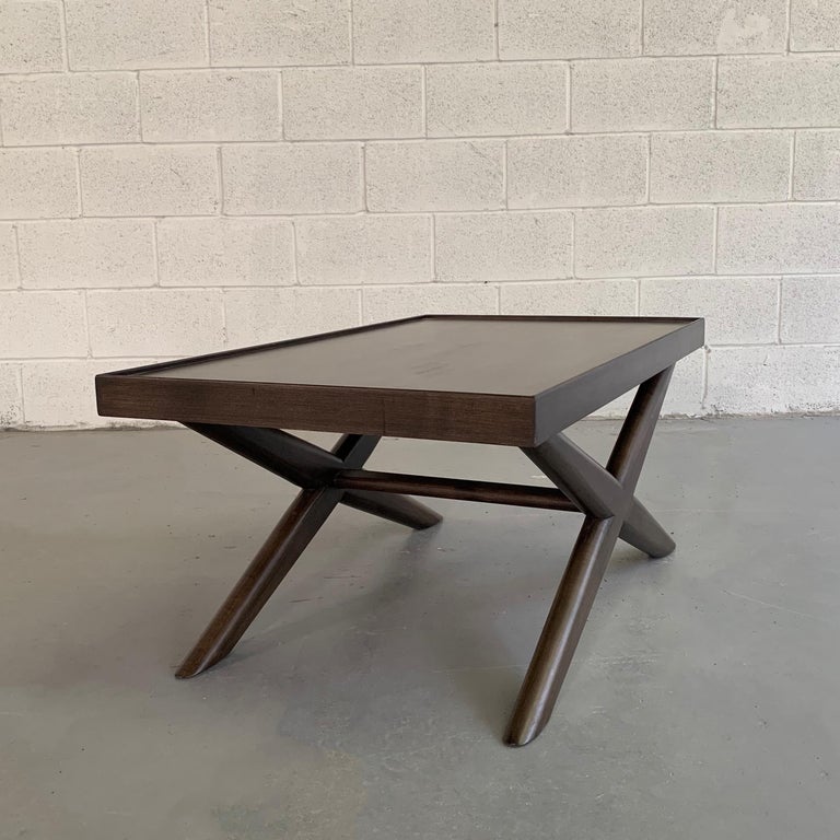 MidCentury Modern Mahogany XBase Coffee Table at 1stDibs