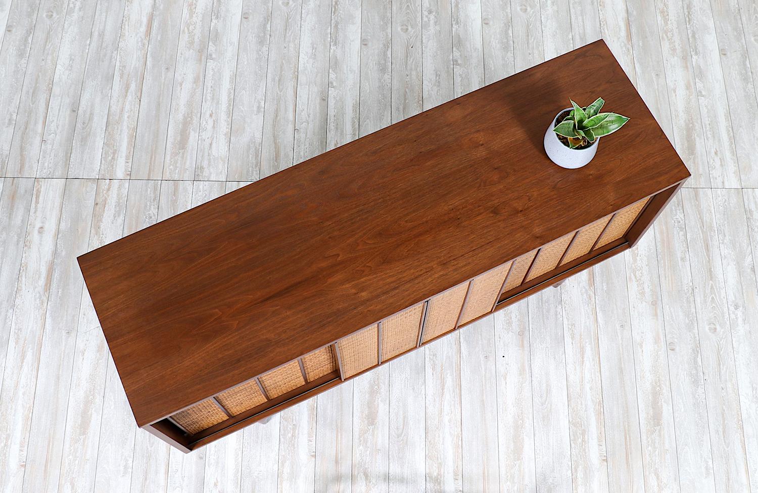 Mid-Century Modern “Mainline” Credenza with Cane Doors by Hooker 2