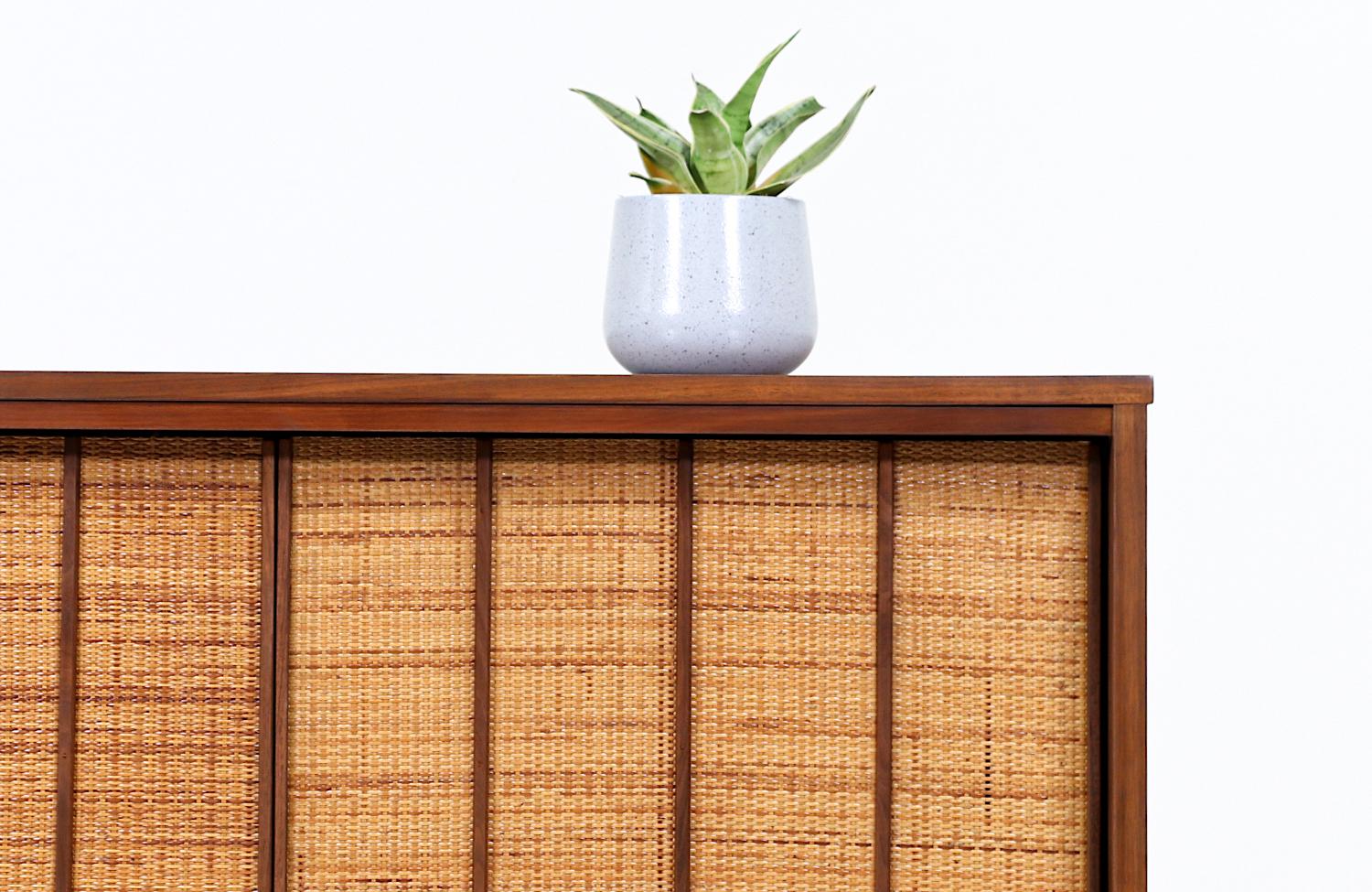 Mid-Century Modern “Mainline” Credenza with Cane Doors by Hooker 3