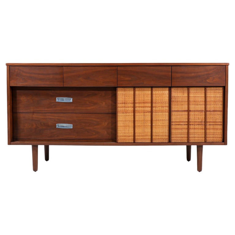 MidCentury Modern “Mainline” Dresser with Cane Doors by Hooker at