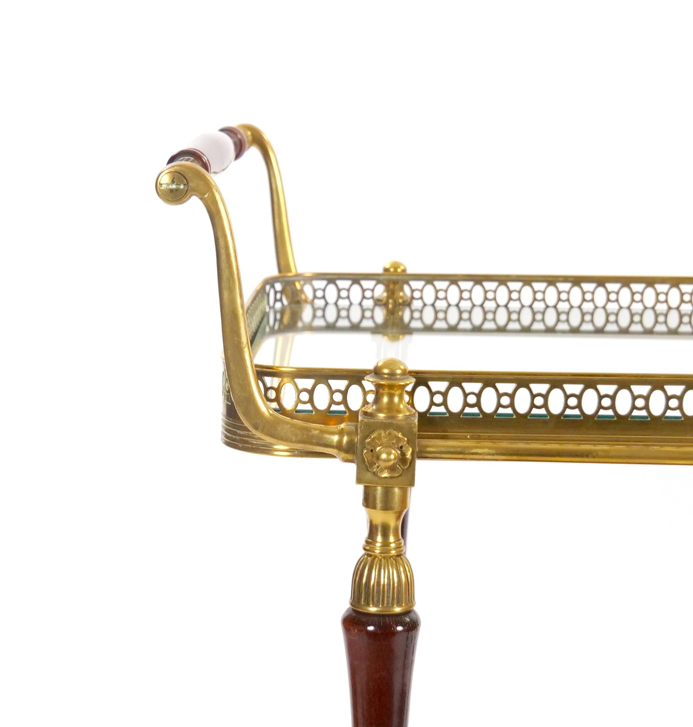Mid-Century Modern Maison Jansen Brass Bar Cart/Drinks Trolley, France 1950s 2