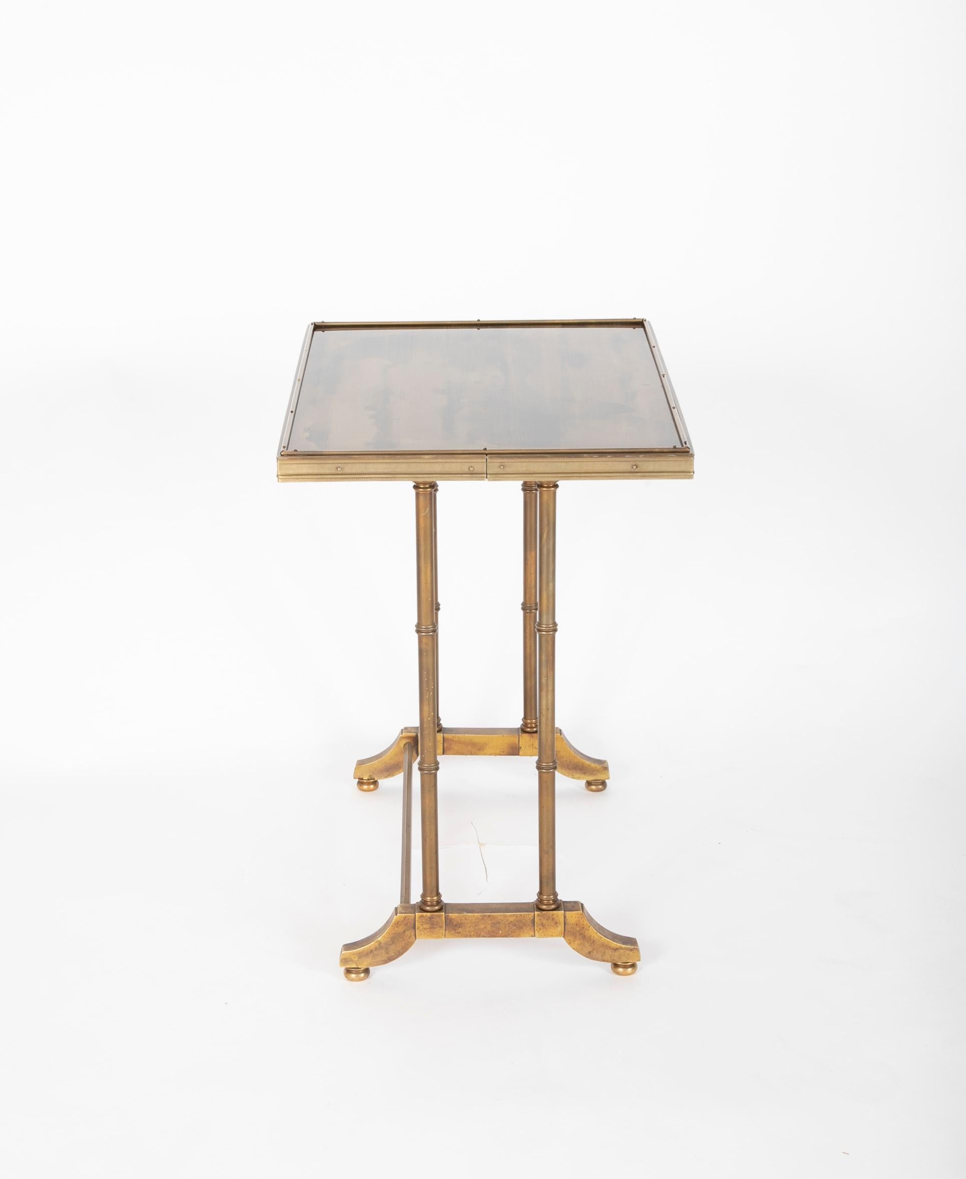 Mid-Century Modern Maison Jansen Brass Nesting Tables, Set of Three 8