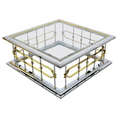 Mid-Century Modern Maison Jansen Chrome Brass
Glass Square Coffee Table 1960s Mid-Century Modern Maison Jansen Chrome Brass
Glass Square Coffee Table 1960s
