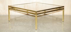 Table de coiffeuse MiD CENTURY MODERN MAISON JANSEN PARIS STYLE BRASS SMOKED GLASS