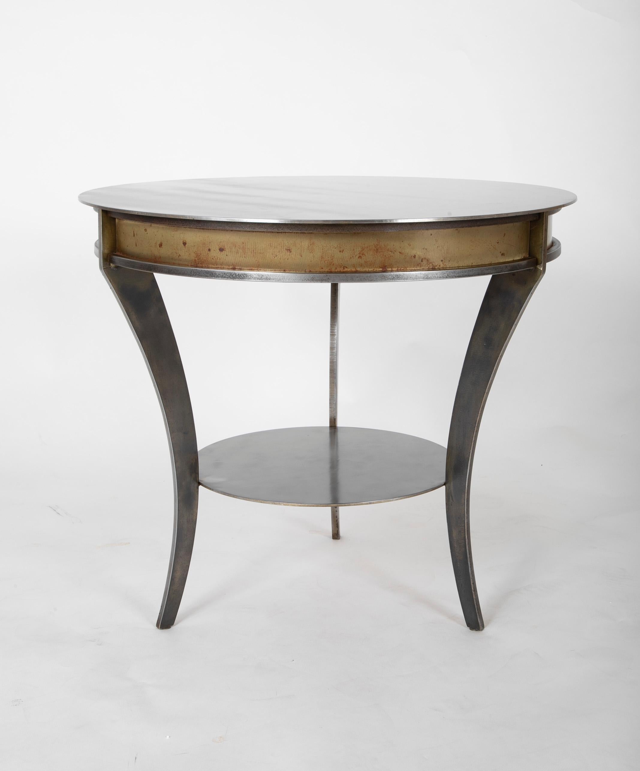 French Mid-Century Modern Maison Jansen Steel Side Table