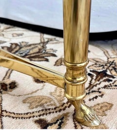 Mid Century Modern Maison Jansen Style Brass & Glass Oval Coffee Cocktail Table