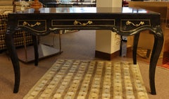 Mid-Century Modern Maitland Smith Black Tessellated Stone Desk 3 Drawers, 1980s