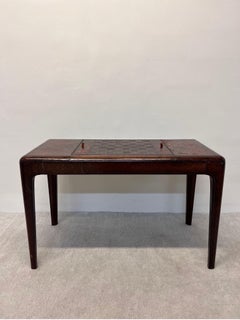 Mid-Century Modern Maitland Smith Distressed Leather Game Table