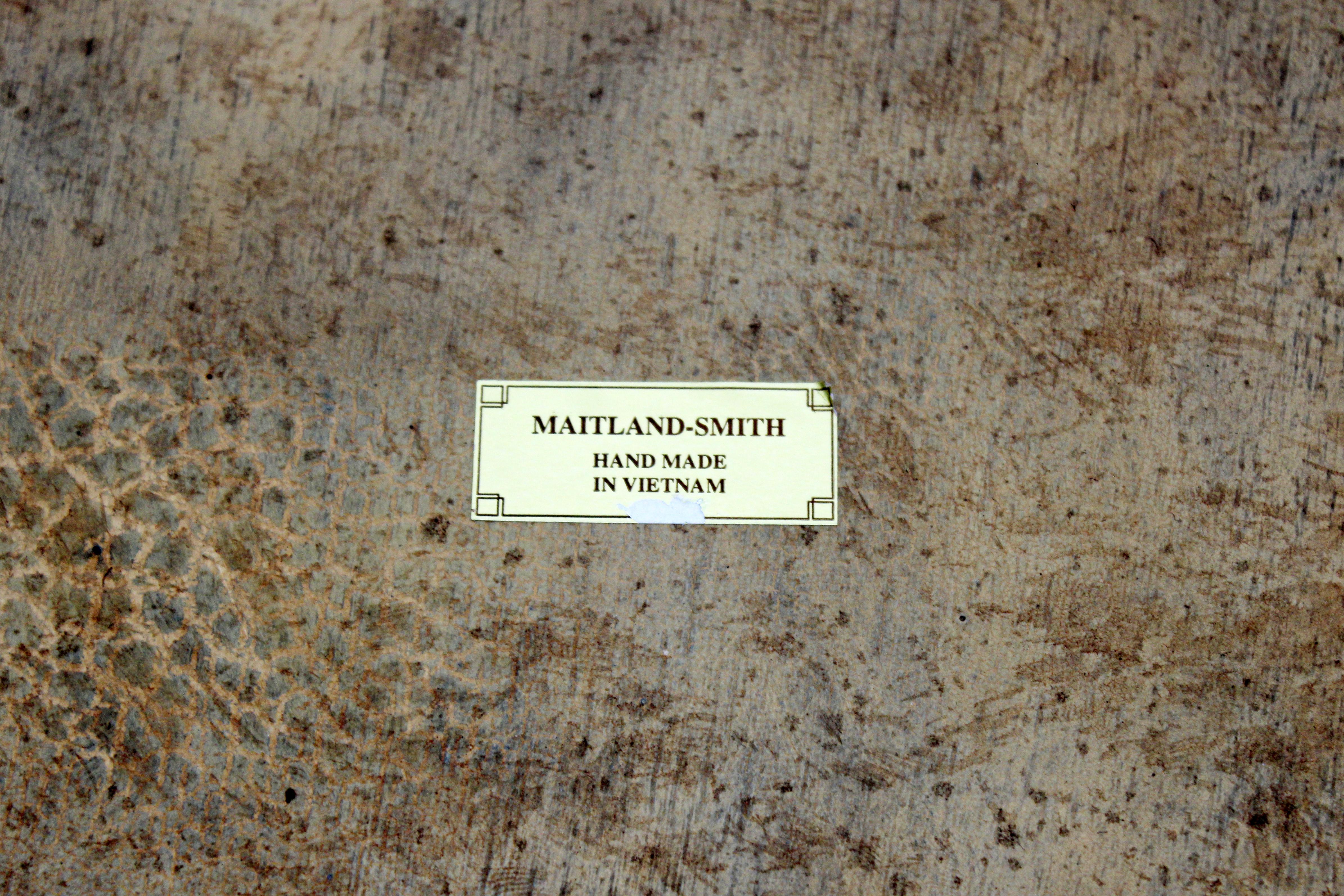 Mid Century Modern Maitland Smith Tesselated Stone Lidded Chest Box Vessel 1970s 5