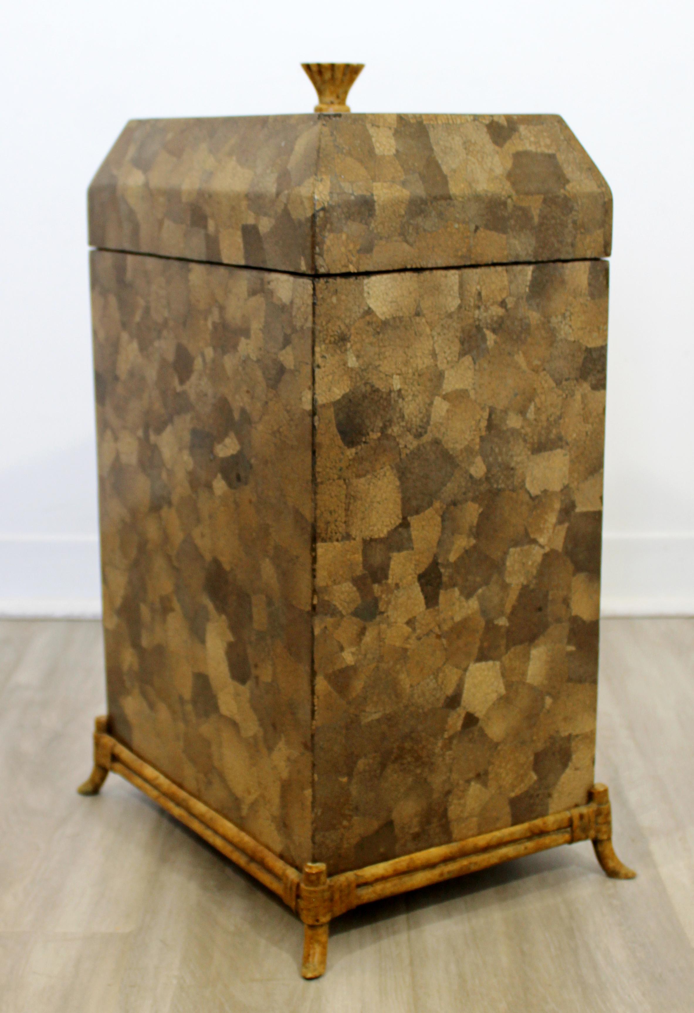 Mid-Century Modern Mid Century Modern Maitland Smith Tesselated Stone Lidded Chest Box Vessel 1970s
