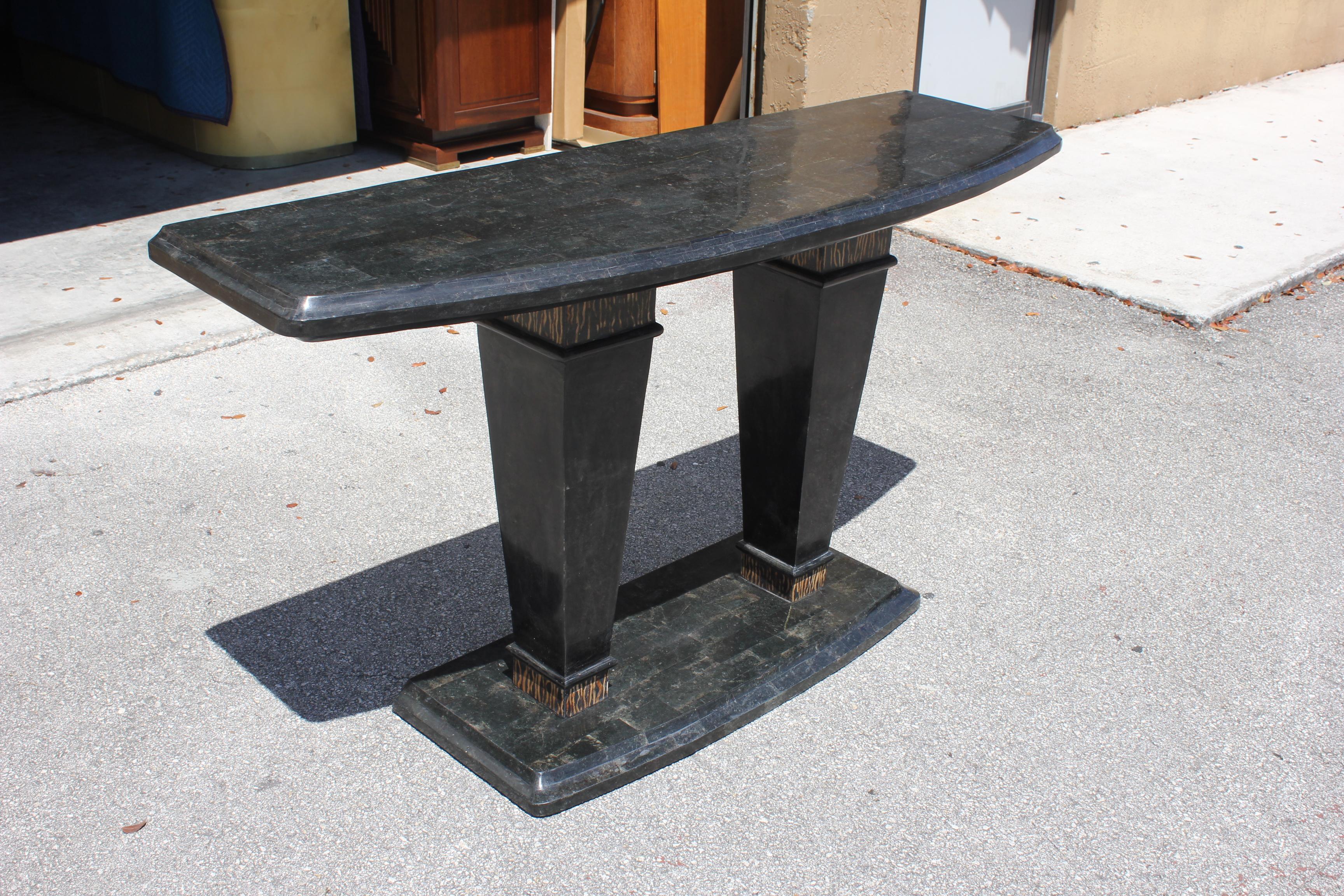 Mid-Century Modern Maitland-Smith Tessellated Stone Console Table, 1970s 8
