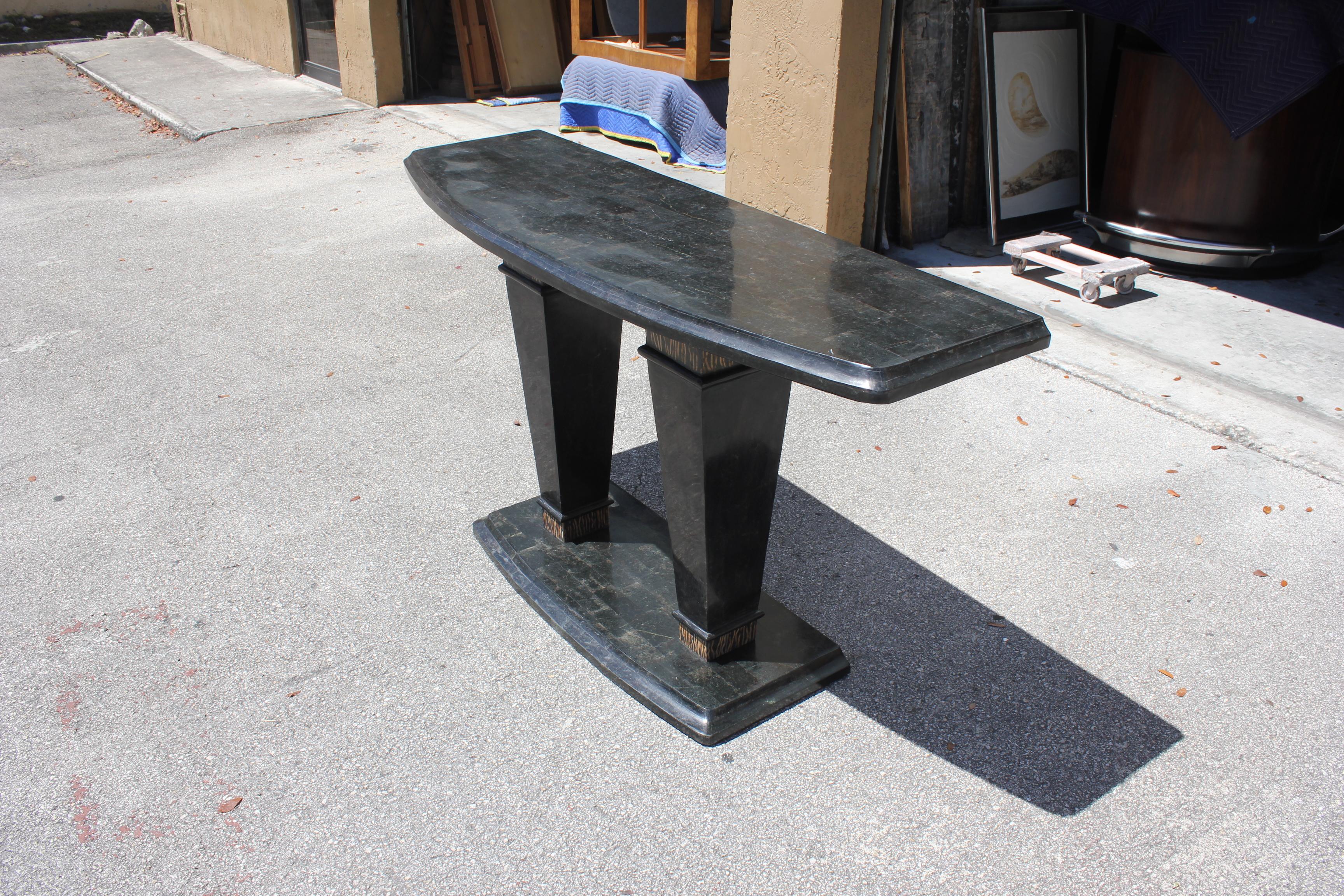 Mid-Century Modern Maitland-Smith Tessellated Stone Console Table, 1970s 10