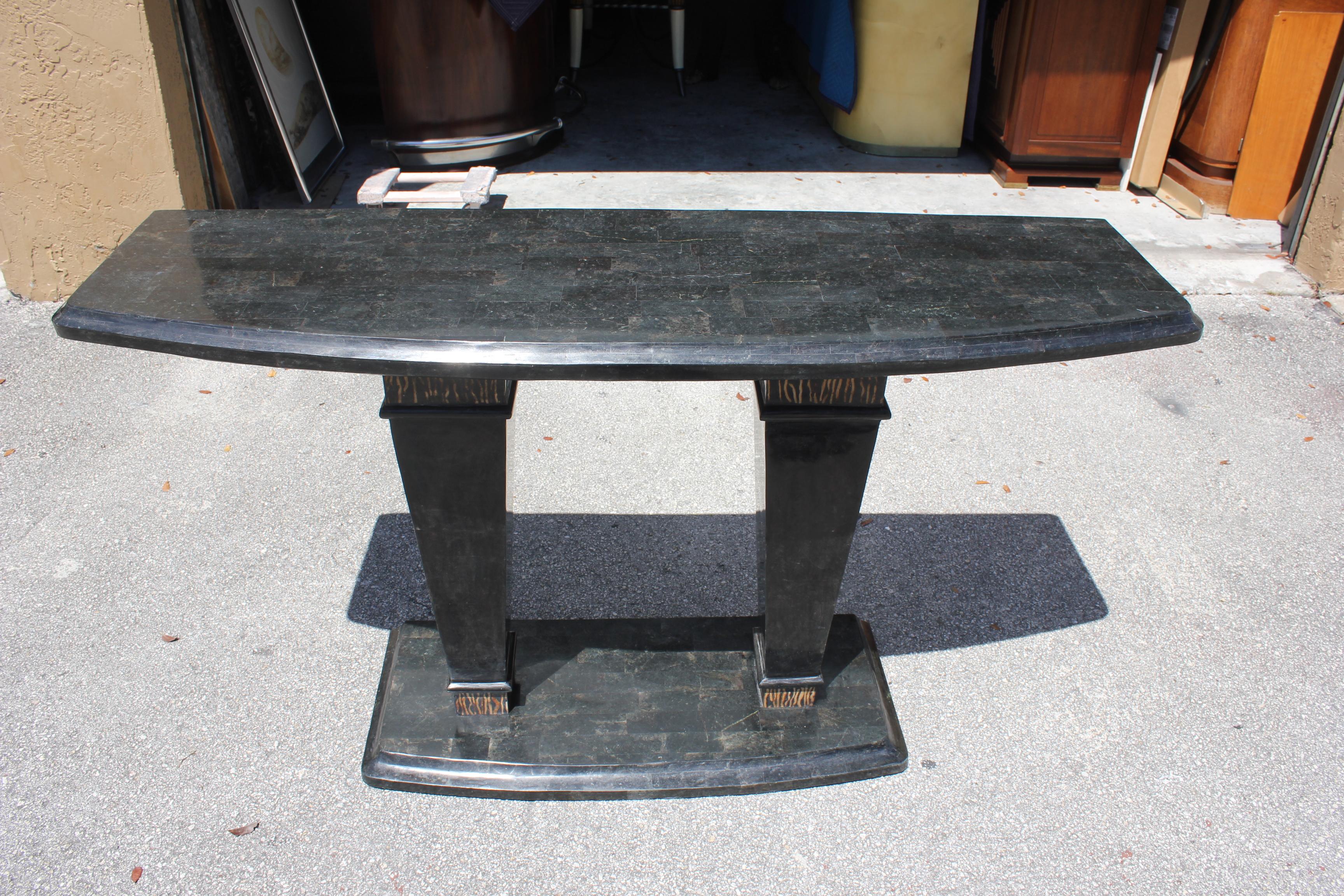 Mid-Century Modern Maitland-Smith Tessellated Stone Console Table, 1970s 11