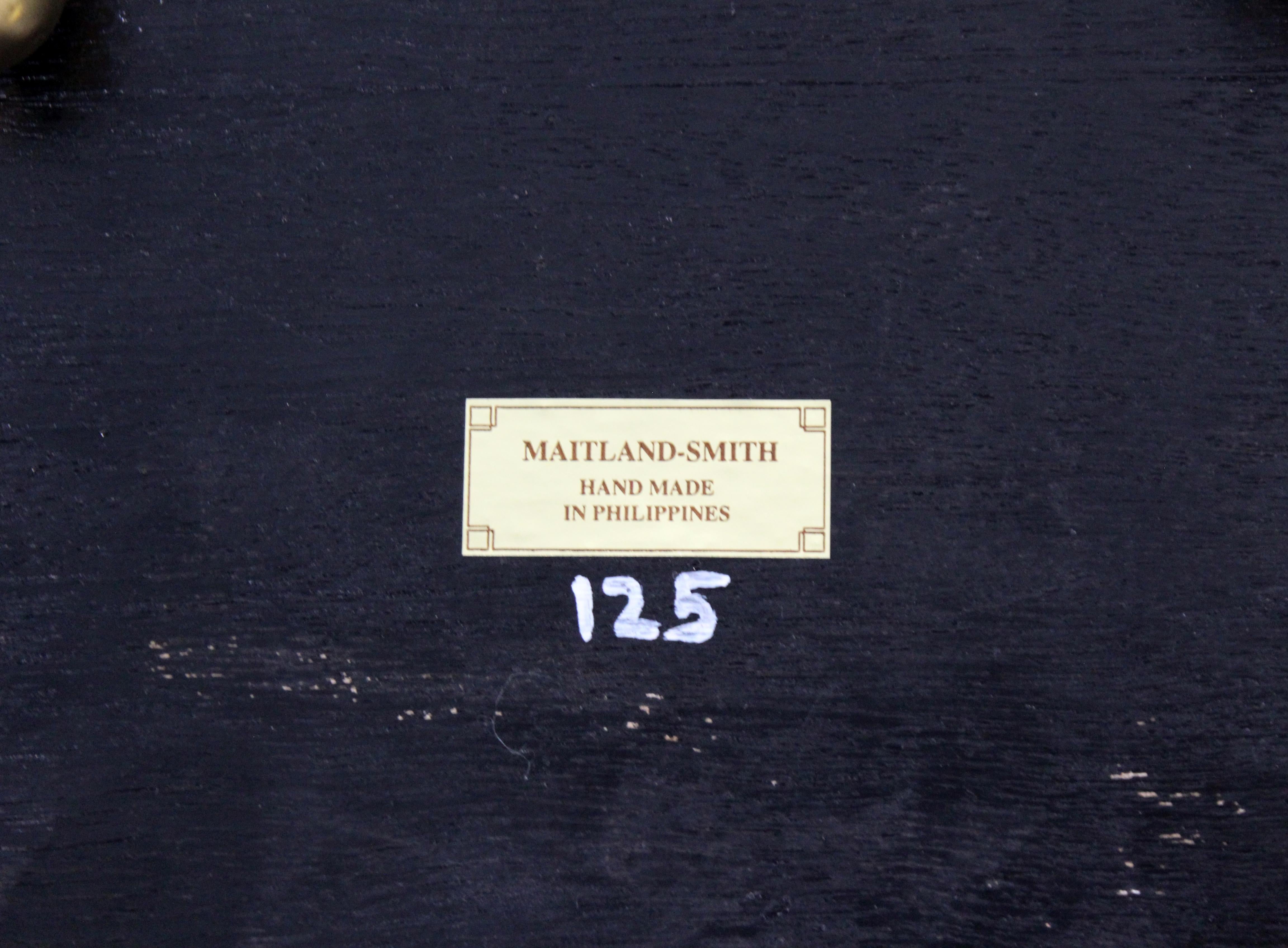 Mid-Century Modern Maitland Smith Tessellated Stone Gilt Lidded Box Vessel 1970s For Sale 4