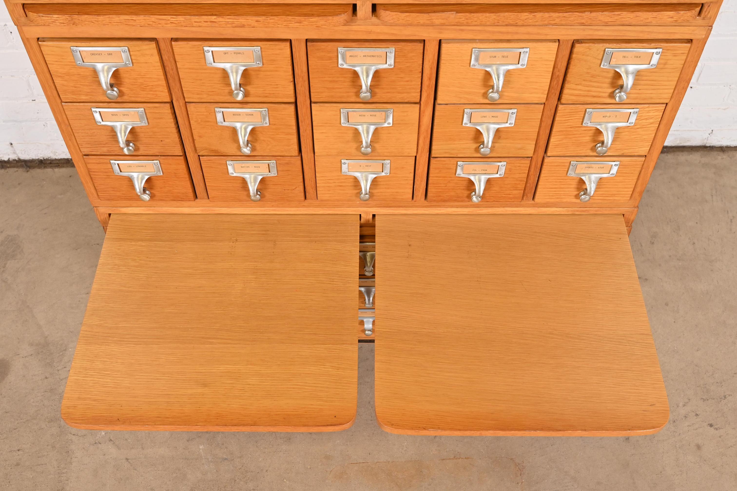 Mid-Century Modern Maple 60-Drawer Library Card Catalog Cabinet by Gaylord Bros. 4