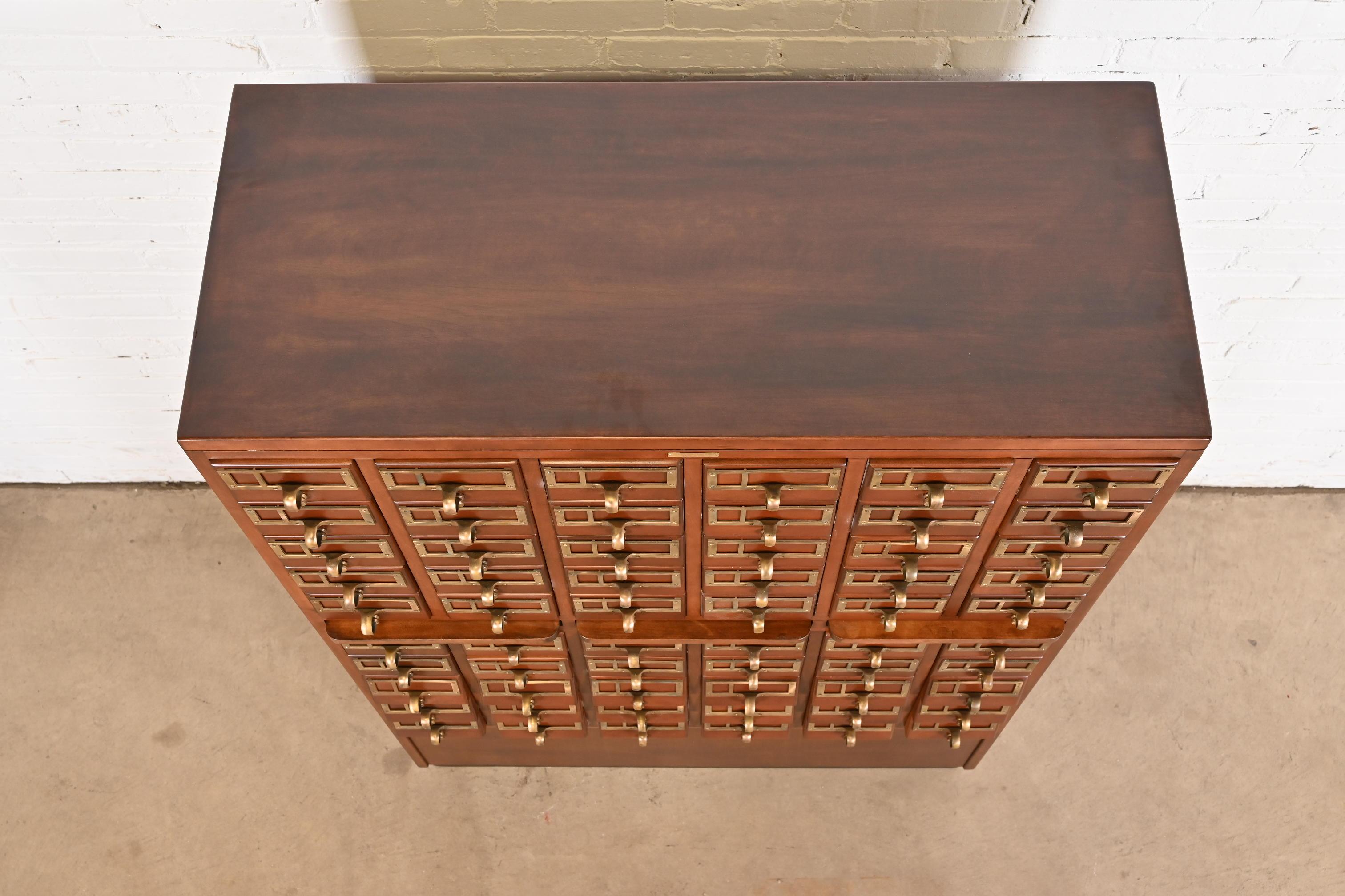 Mid-Century Modern Maple 60-Drawer Library Card Catalog Filing Cabinet For Sale 4