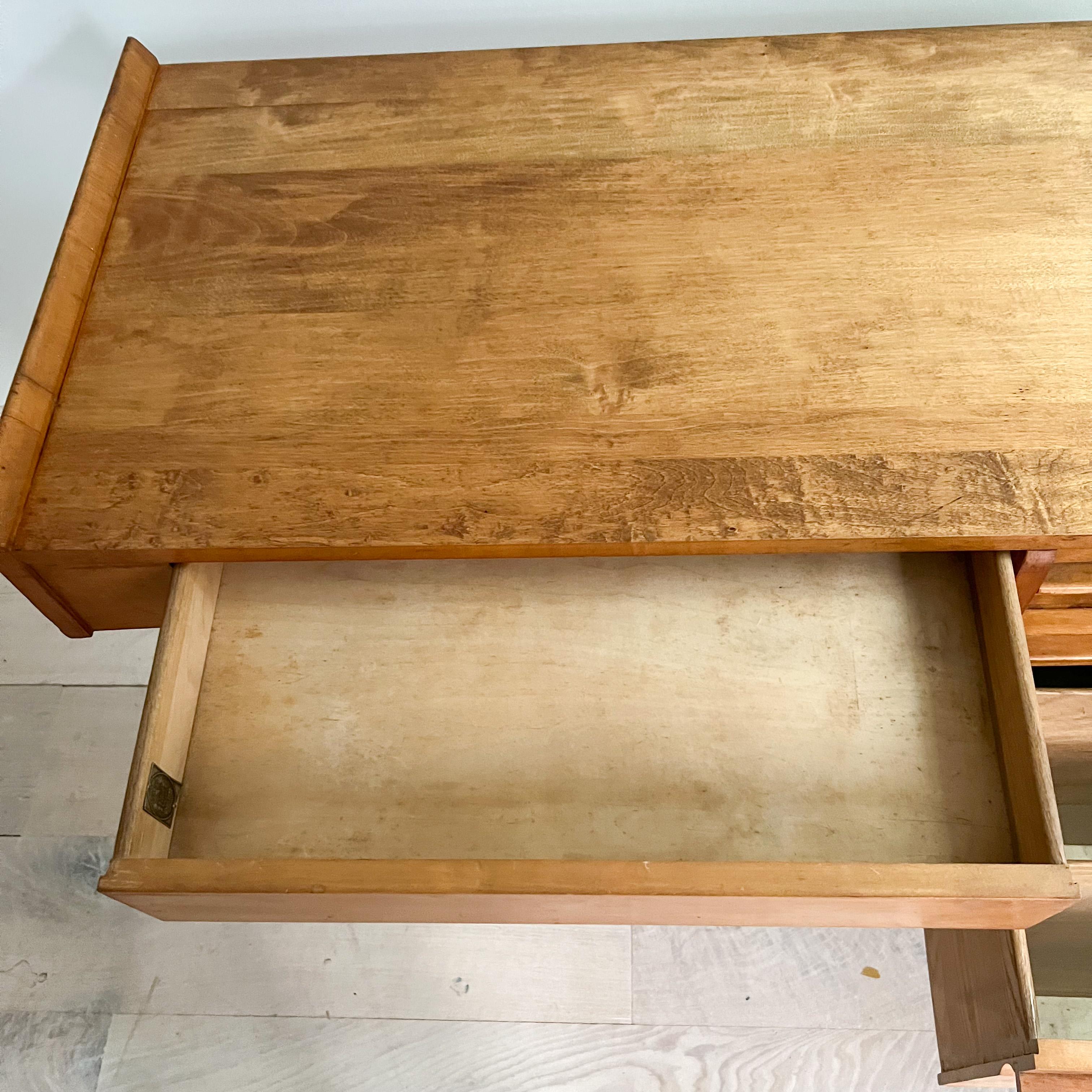 Mid Century Modern Maple Asymmetrical Desk by Crawford 7