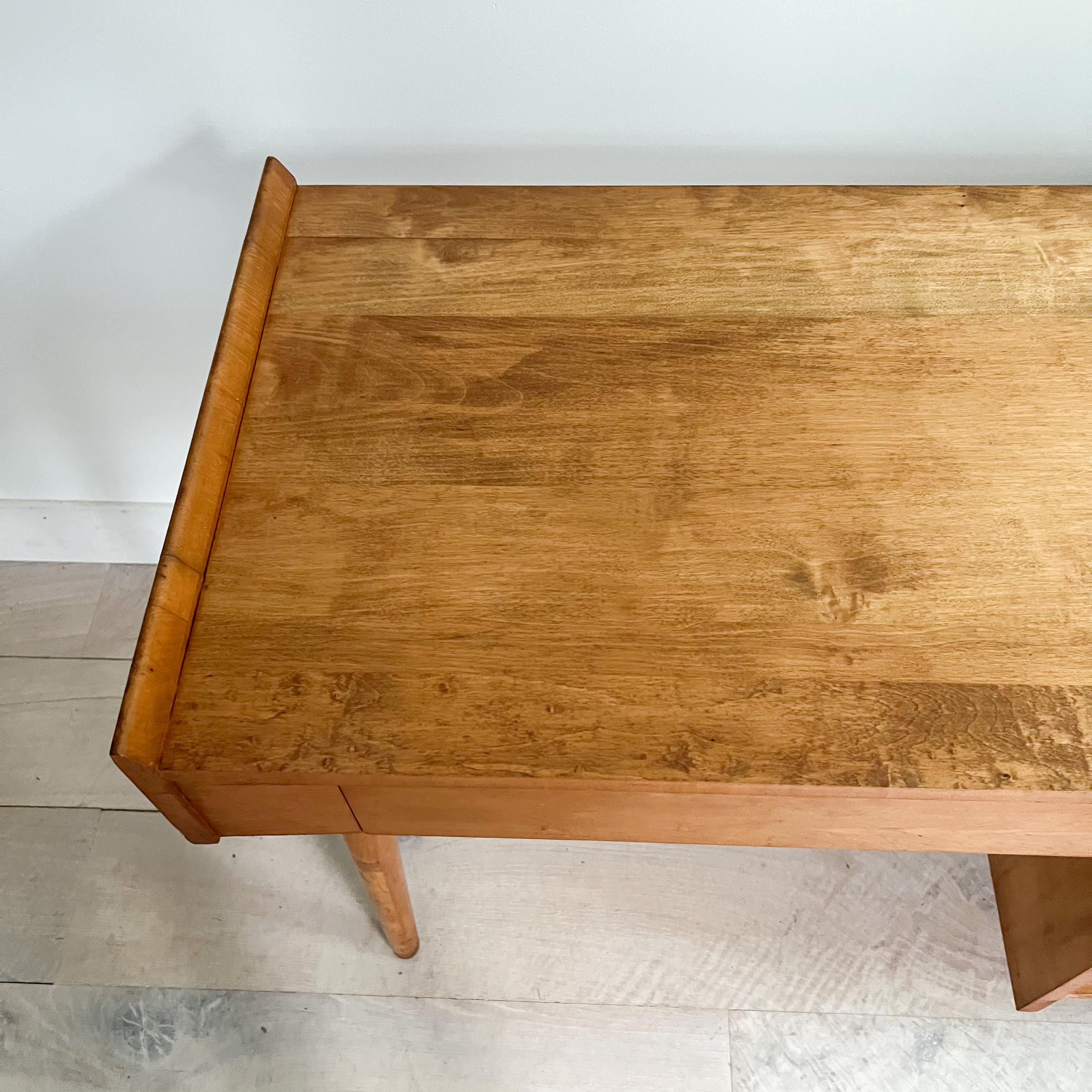 Mid-Century Modern Mid Century Modern Maple Asymmetrical Desk by Crawford