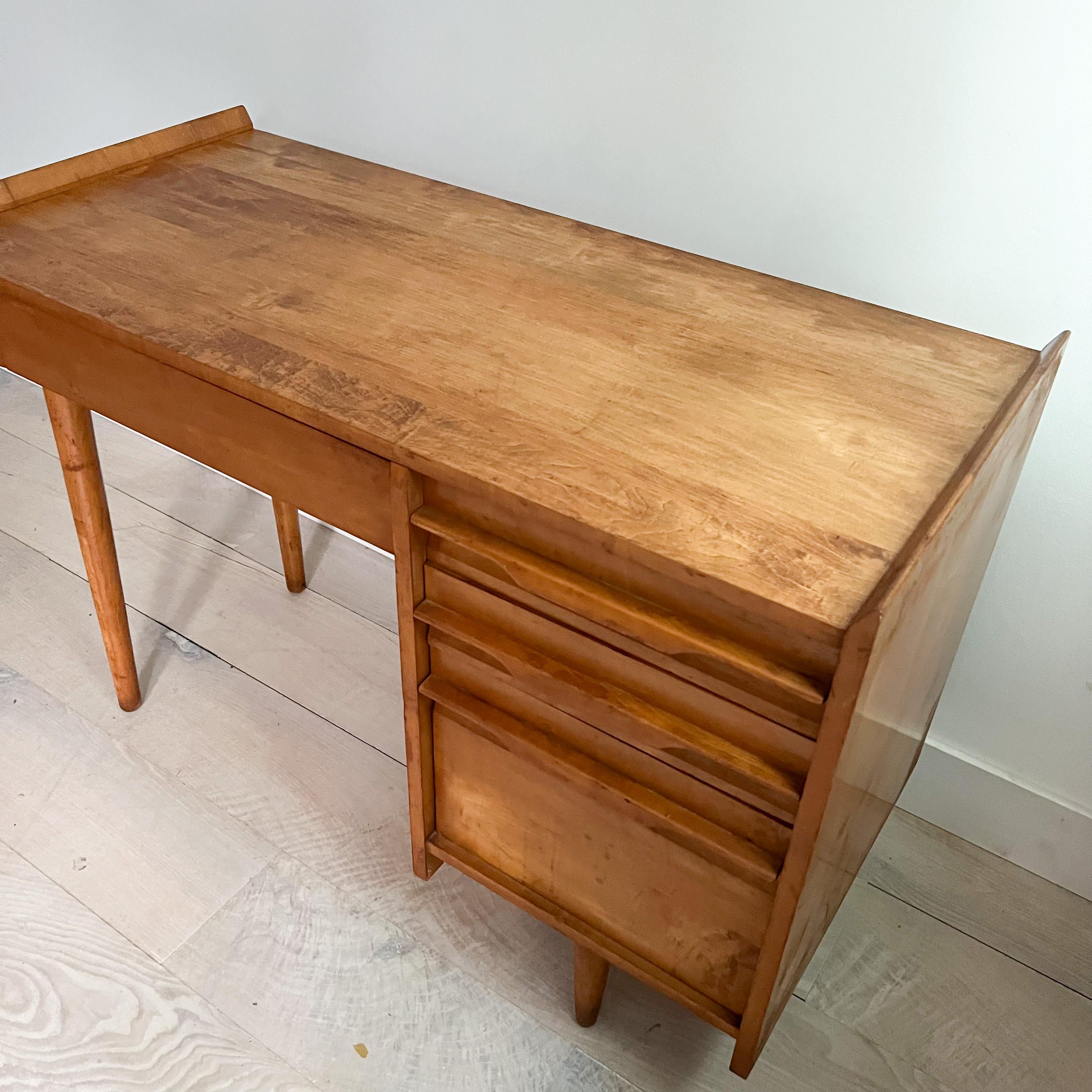 Mid-20th Century Mid Century Modern Maple Asymmetrical Desk by Crawford