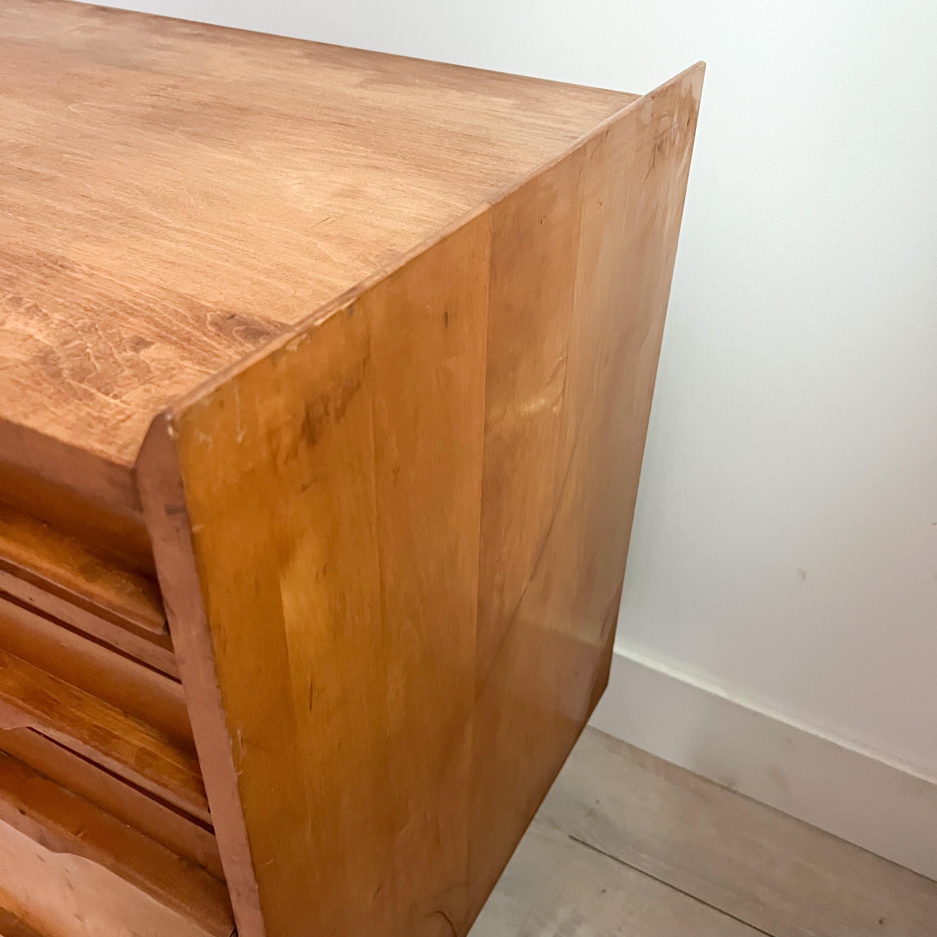 Mid Century Modern Maple Asymmetrical Desk by Crawford 1