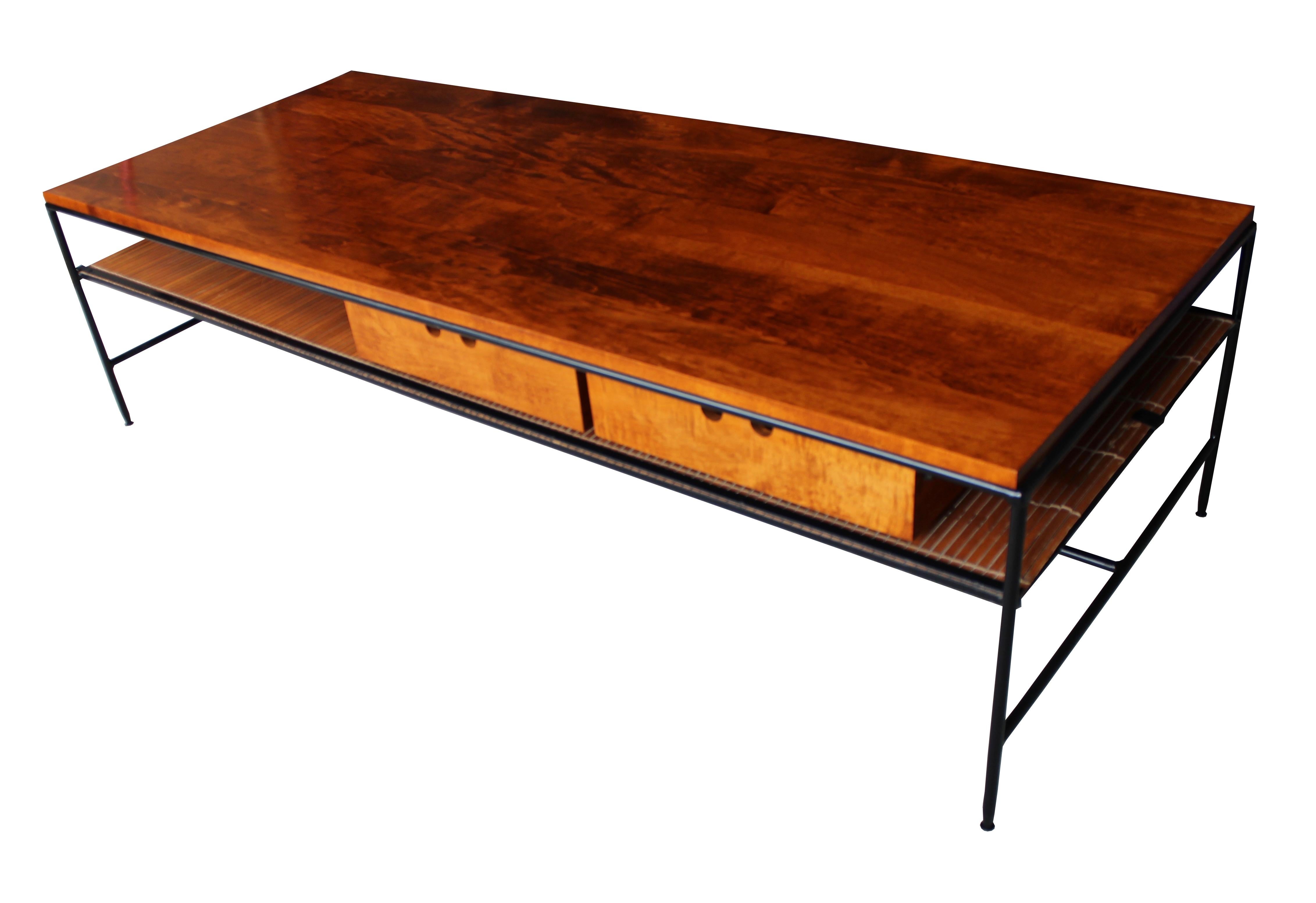 Steel Mid-Century Modern Maple Coffee Table by Paul McCobb for Planner For Sale