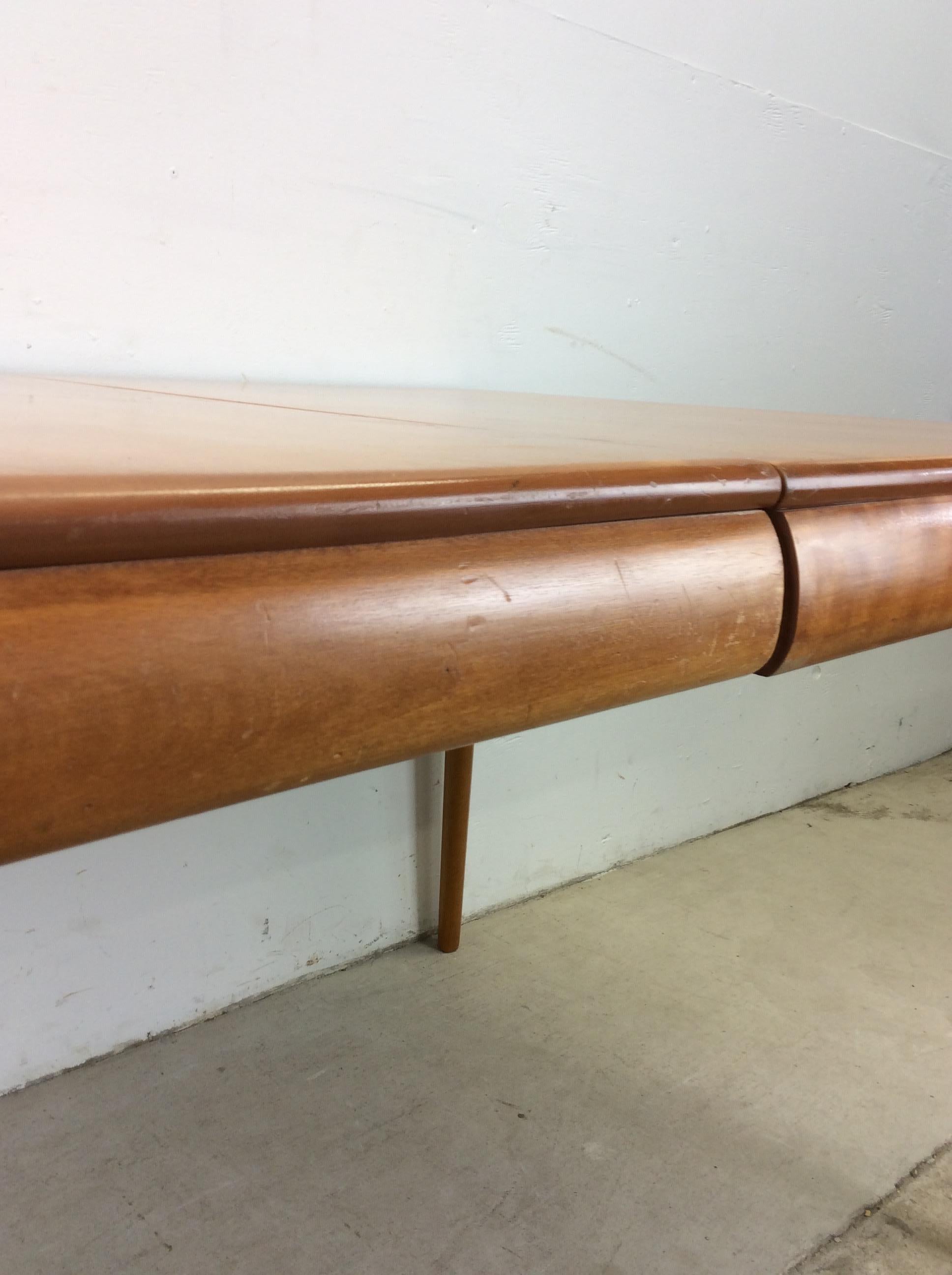 Mid Century Modern Maple Dining Table with Leaf 9