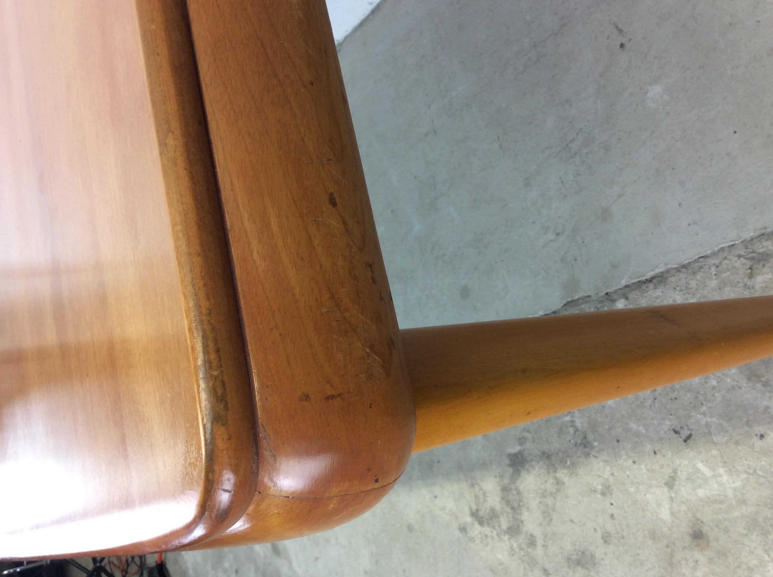Mid Century Modern Maple Dining Table with Leaf 10