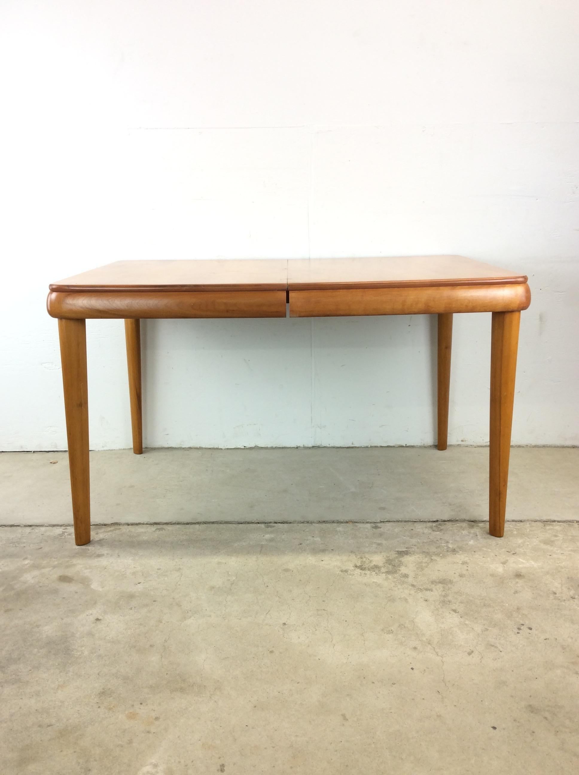 Mid Century Modern Maple Dining Table with Leaf For Sale 11