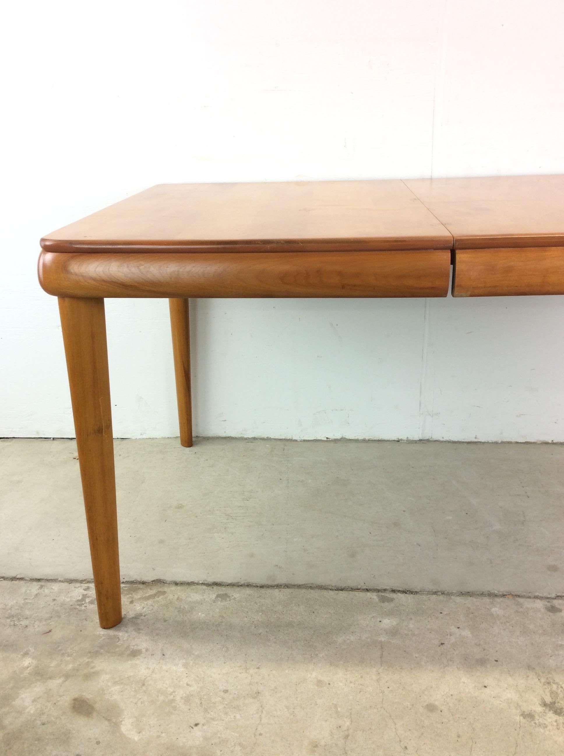 Mid Century Modern Maple Dining Table with Leaf For Sale 12