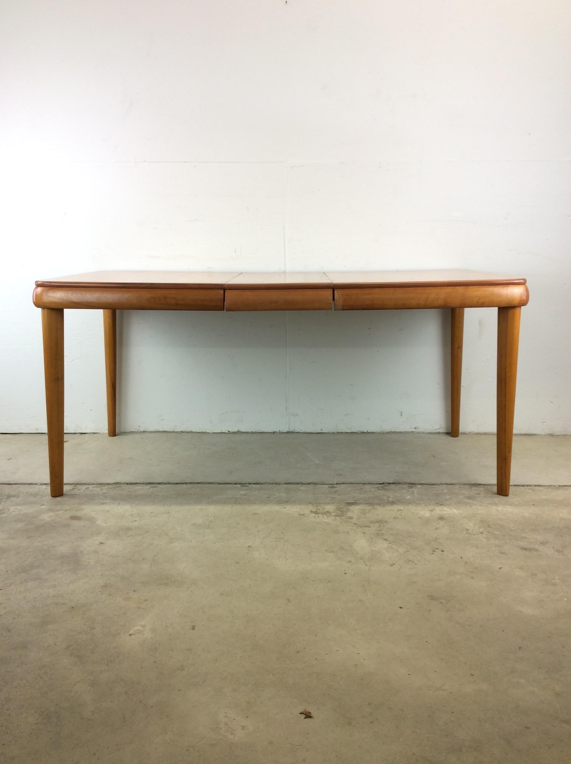 American Mid Century Modern Maple Dining Table with Leaf For Sale