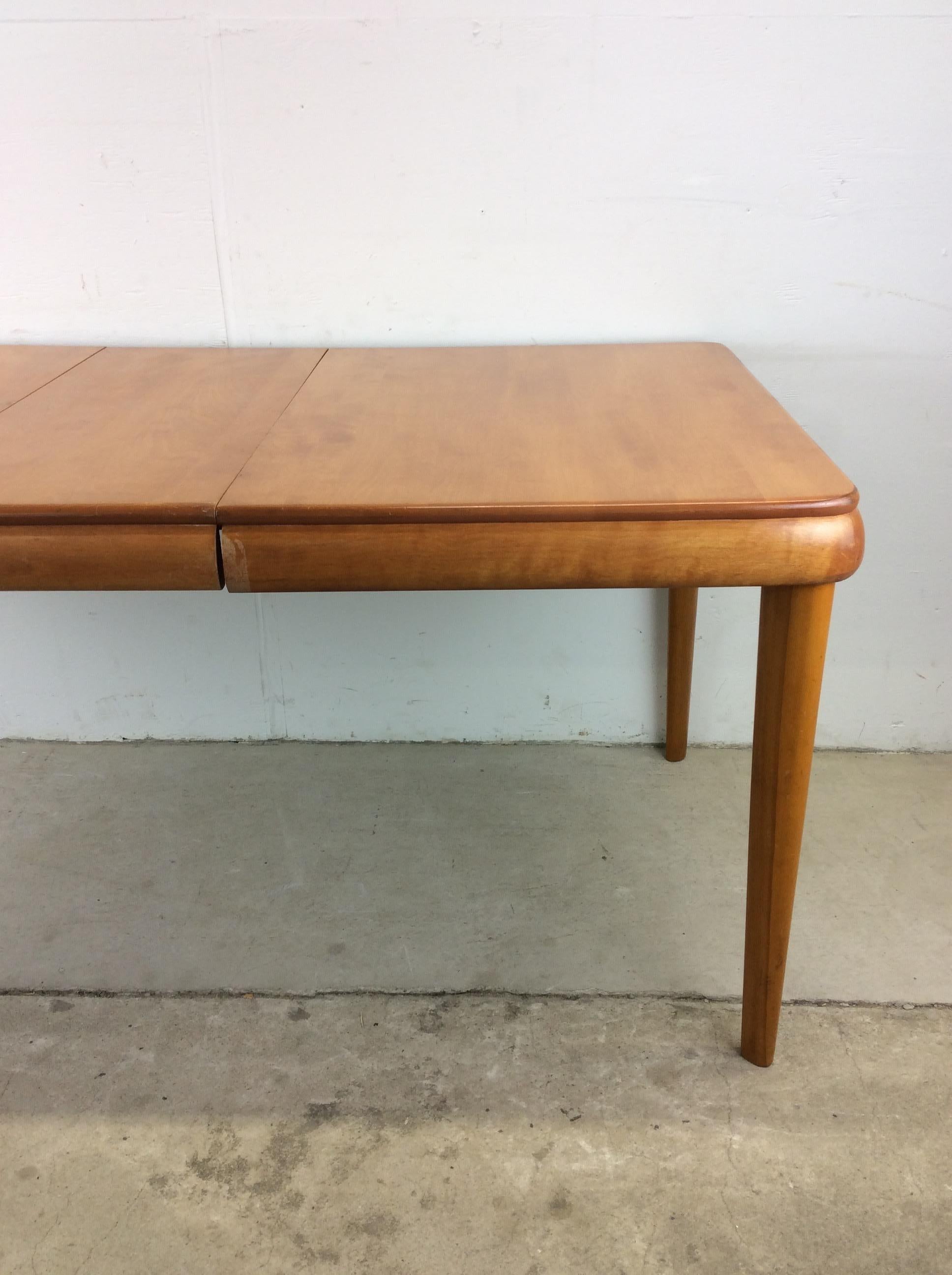 20th Century Mid Century Modern Maple Dining Table with Leaf For Sale