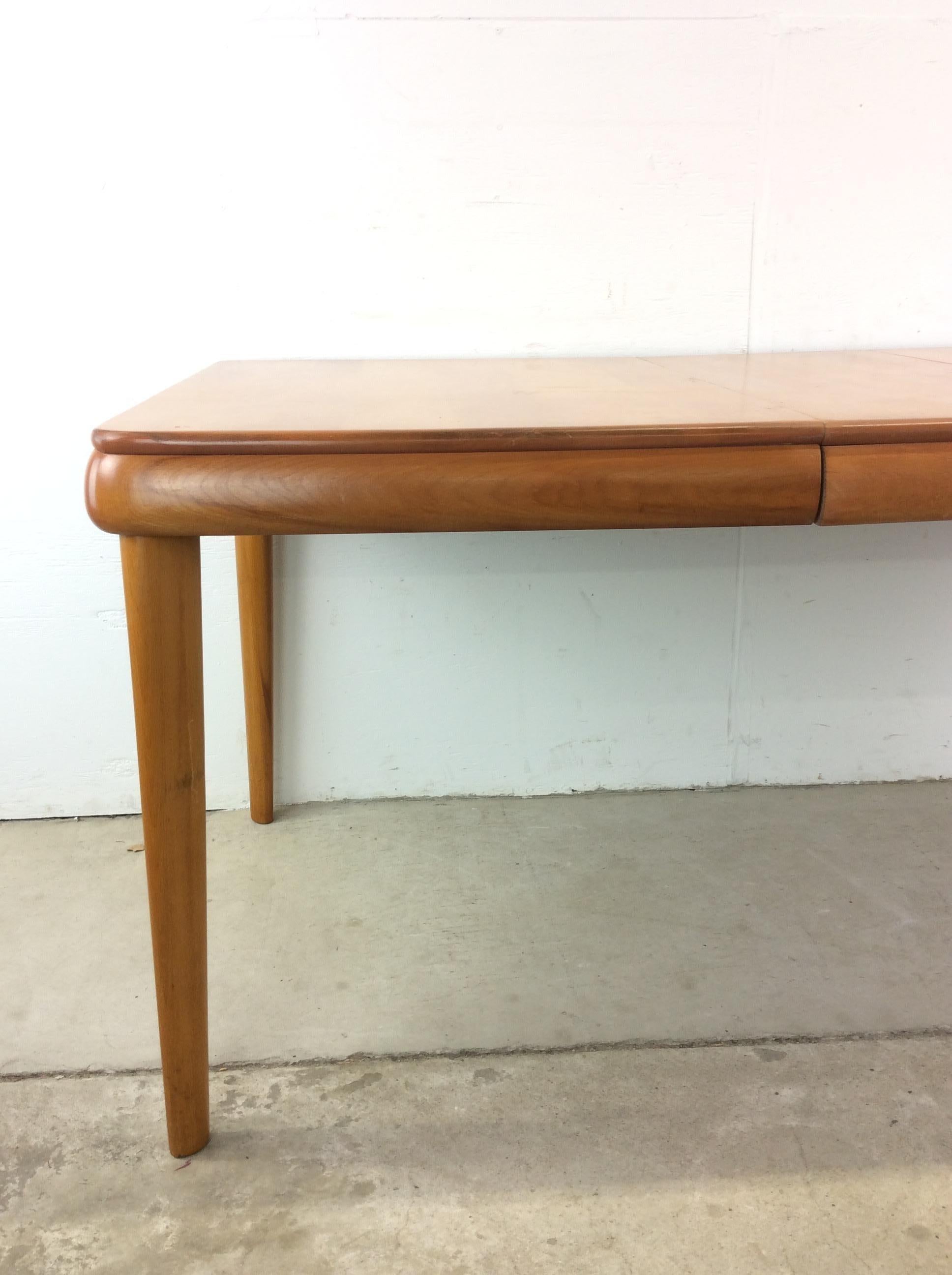 Mid Century Modern Maple Dining Table with Leaf 1