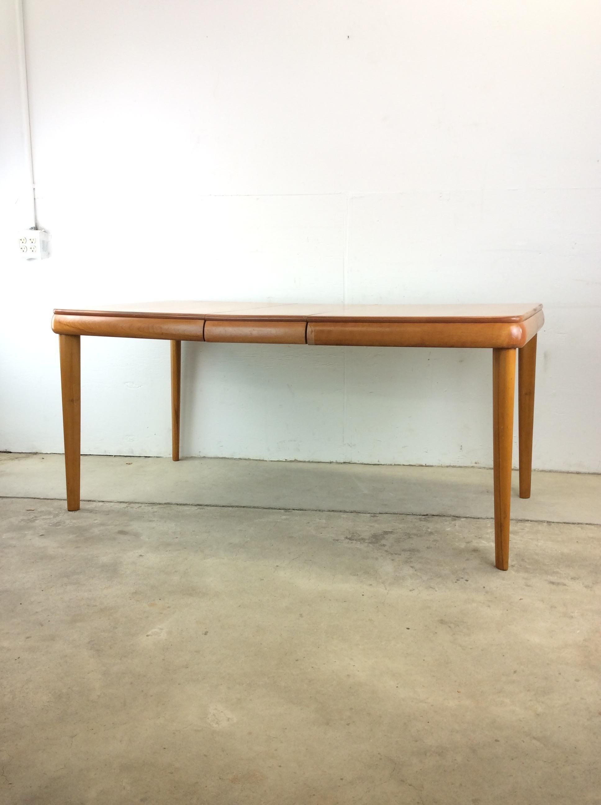 Mid Century Modern Maple Dining Table with Leaf For Sale 2