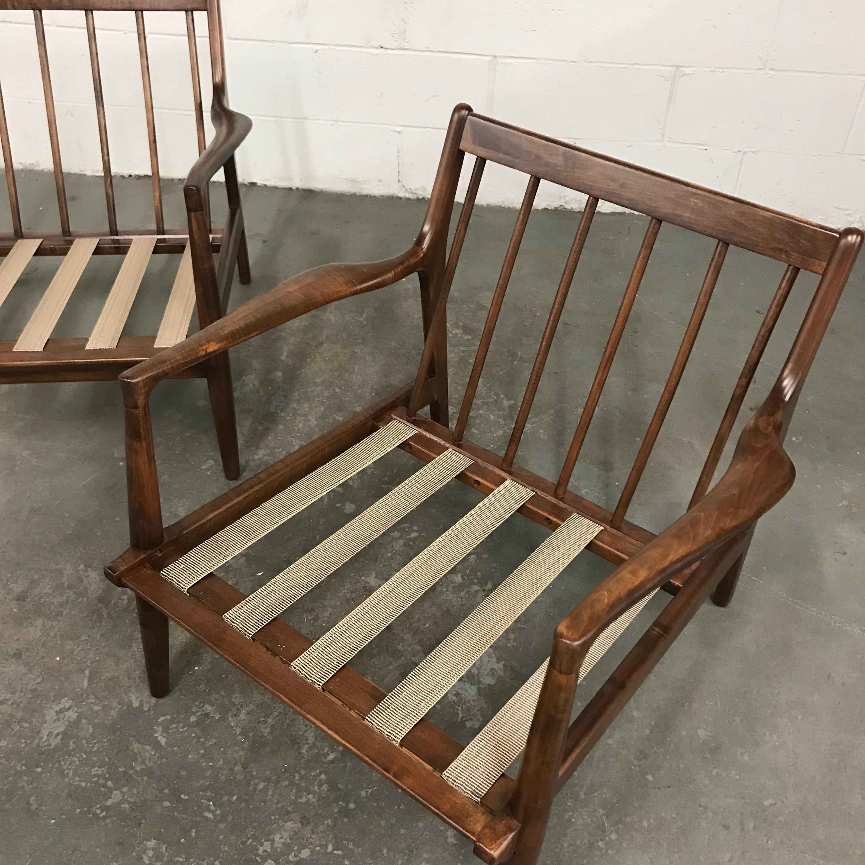 Mid-Century Modern Maple Lounge Chairs 2