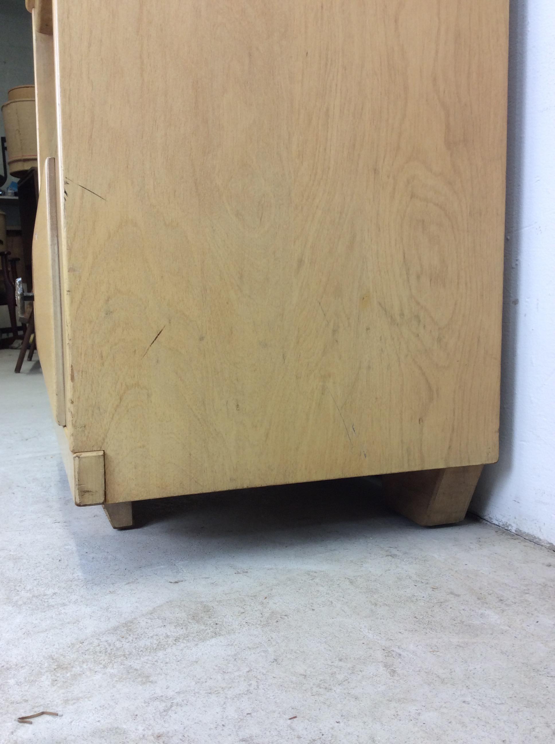 Mid Century Modern Maple Nightstand with Beveled Drawer Face For Sale 7