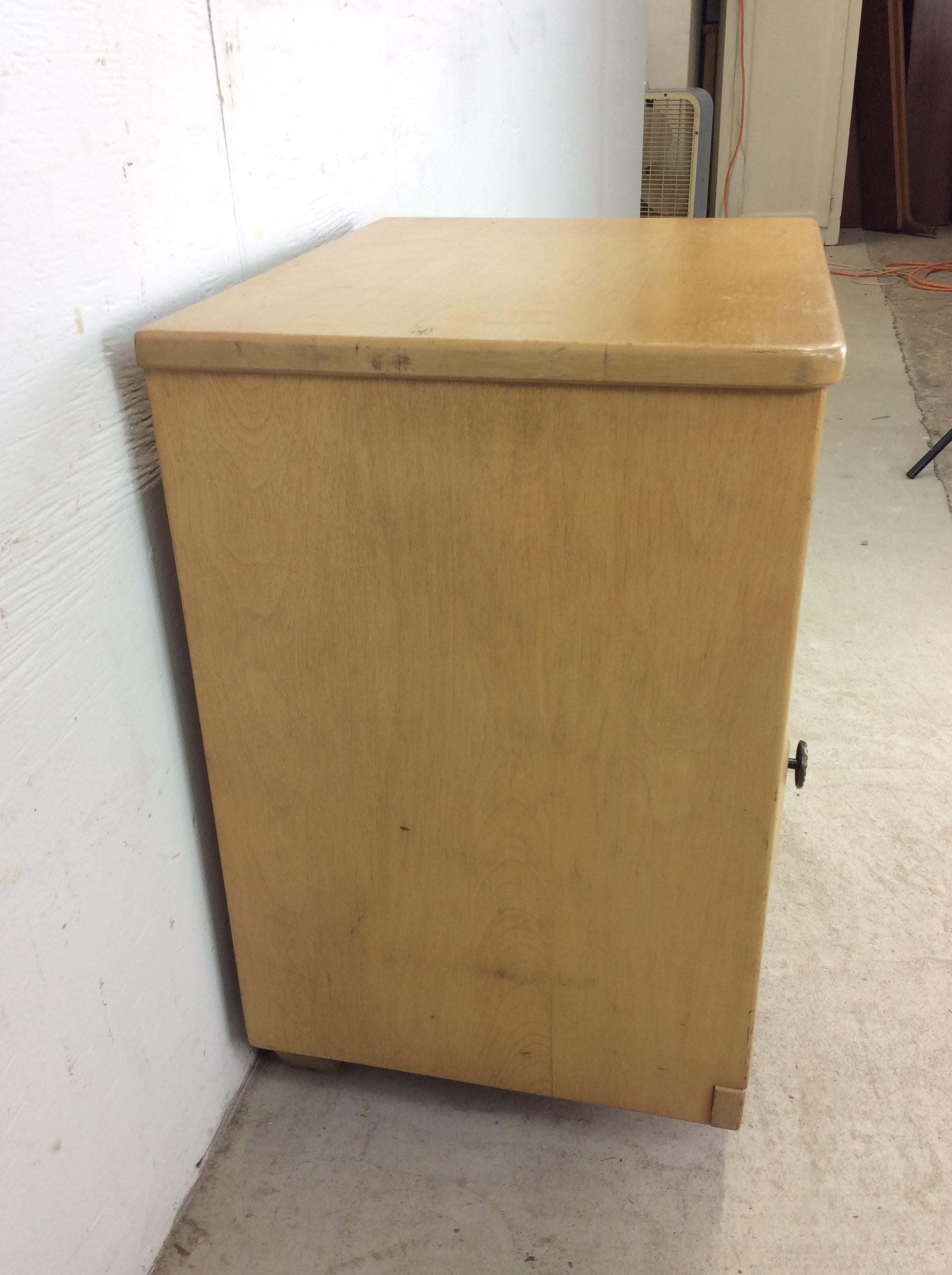 Mid Century Modern Maple Nightstand with Beveled Drawer Face For Sale 9