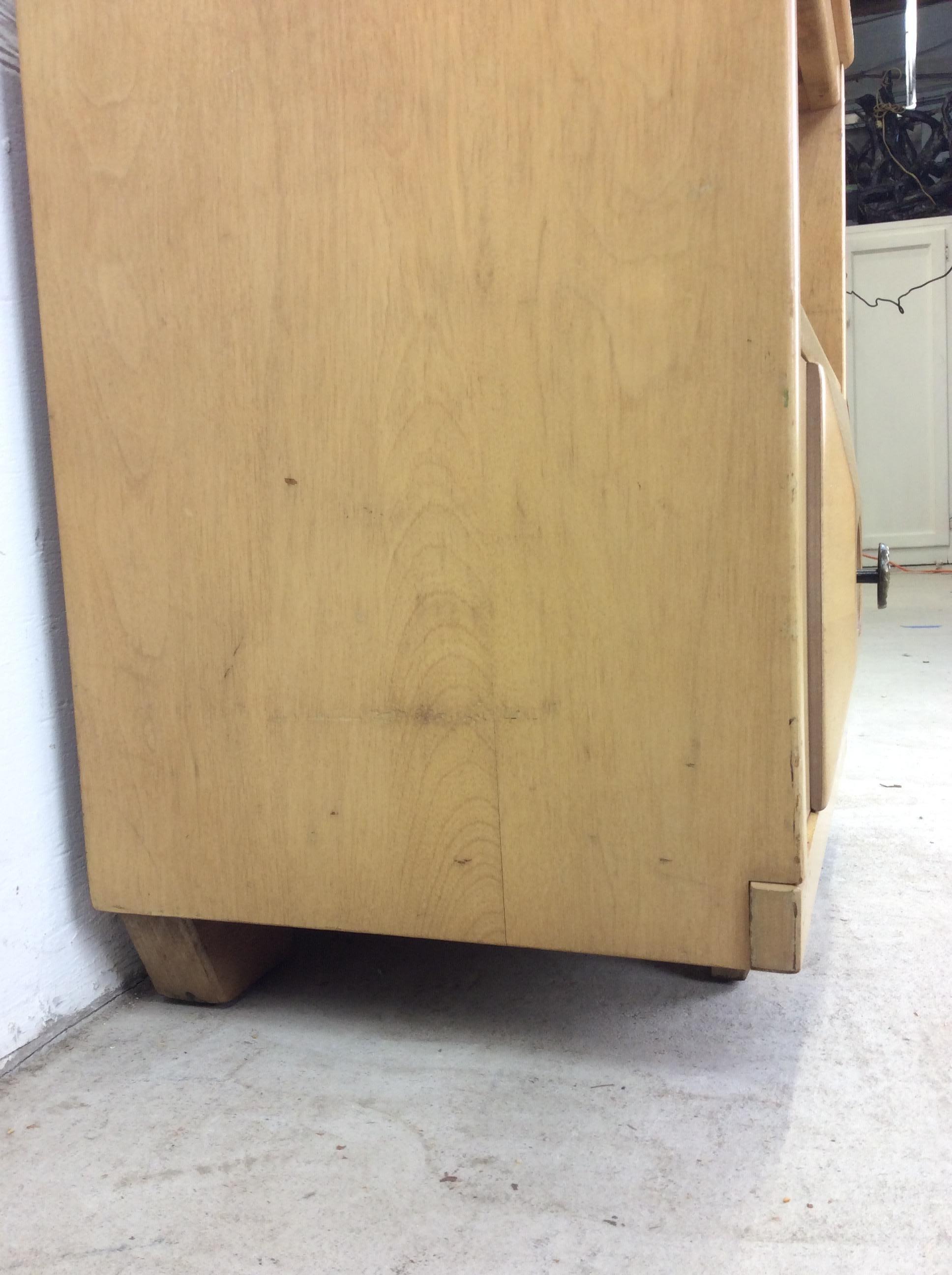 Mid Century Modern Maple Nightstand with Beveled Drawer Face For Sale 10