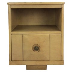Mid Century Modern Maple Nightstand with Beveled Drawer Face