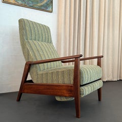 Mid-Century Modern Maple Reclining Lounge Chair