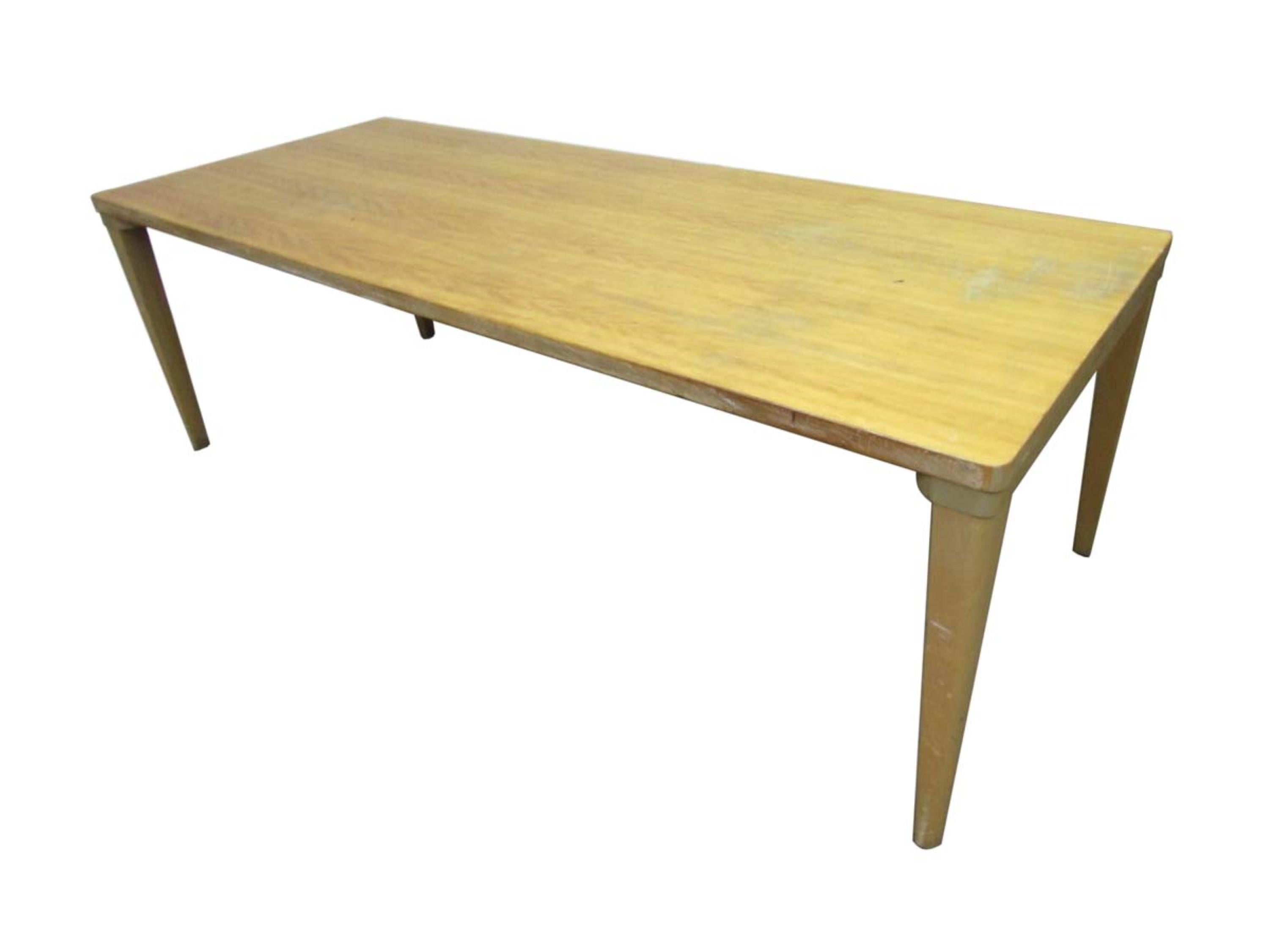 American Mid-Century Modern Maple School Table w/ Tapered Legs