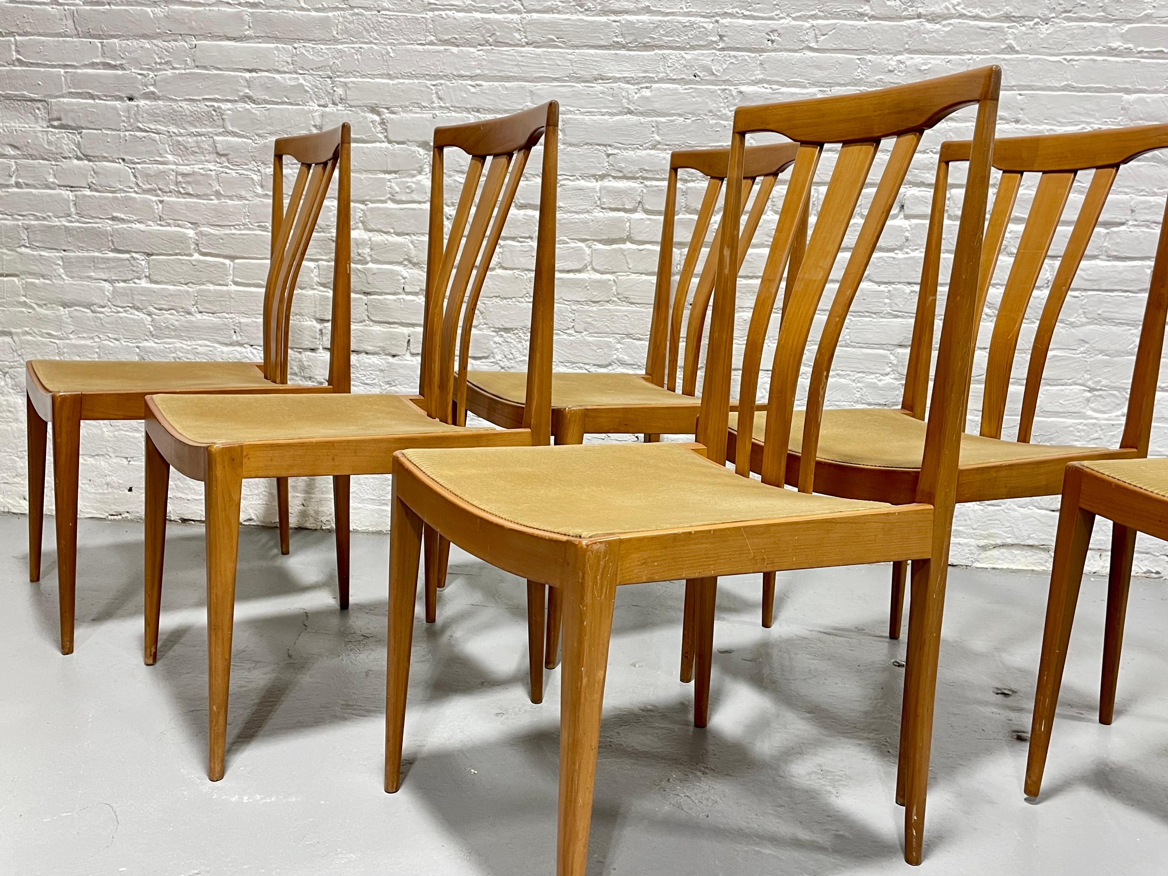 Mid Century Modern MAPLE Sculpted DINING CHAIRS, Set of 6 For Sale 5