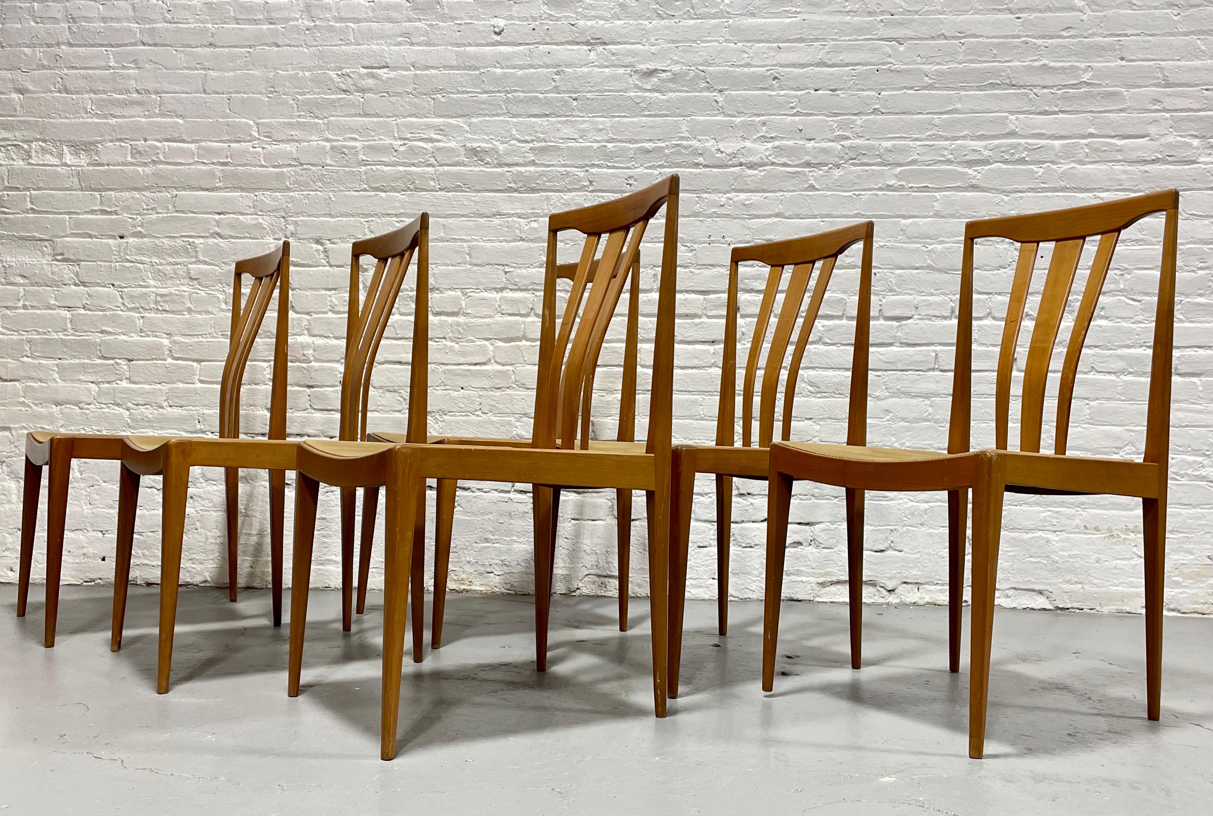 Mid Century Modern MAPLE Sculpted DINING CHAIRS, Set of 6 For Sale 6