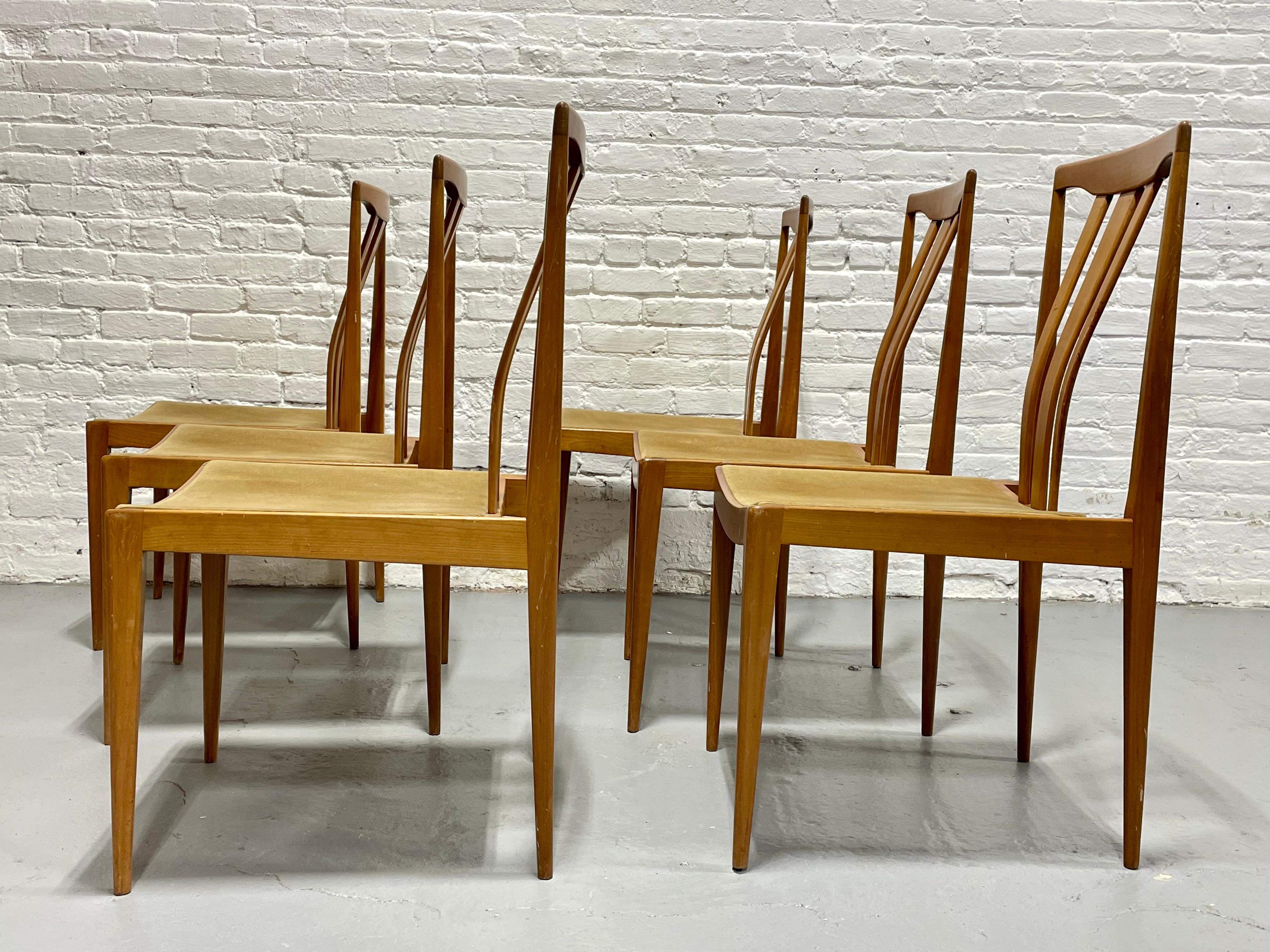 Mid Century Modern MAPLE Sculpted DINING CHAIRS, Set of 6 For Sale 7