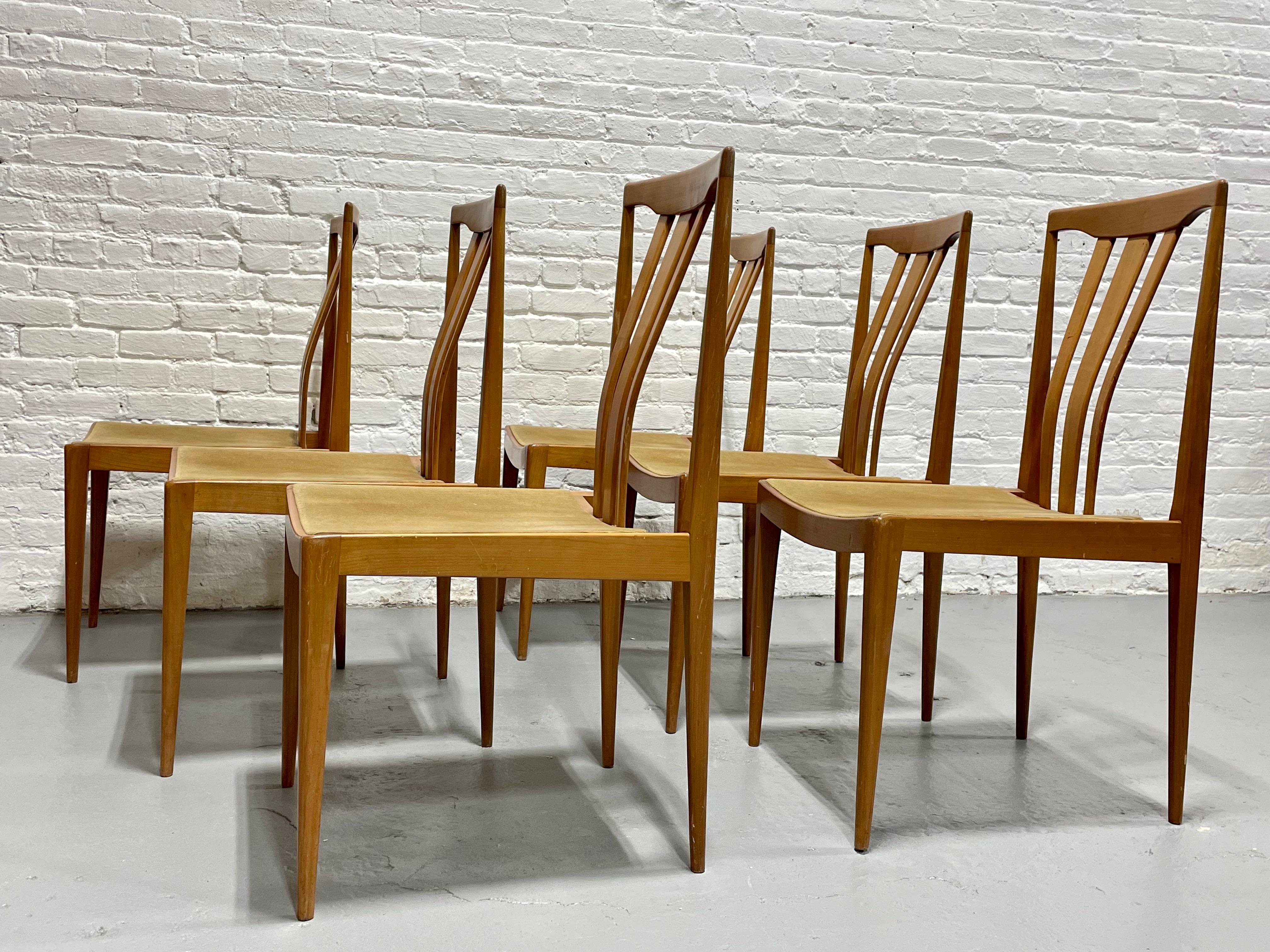 Mid Century Modern MAPLE Sculpted DINING CHAIRS, Set of 6 For Sale 8