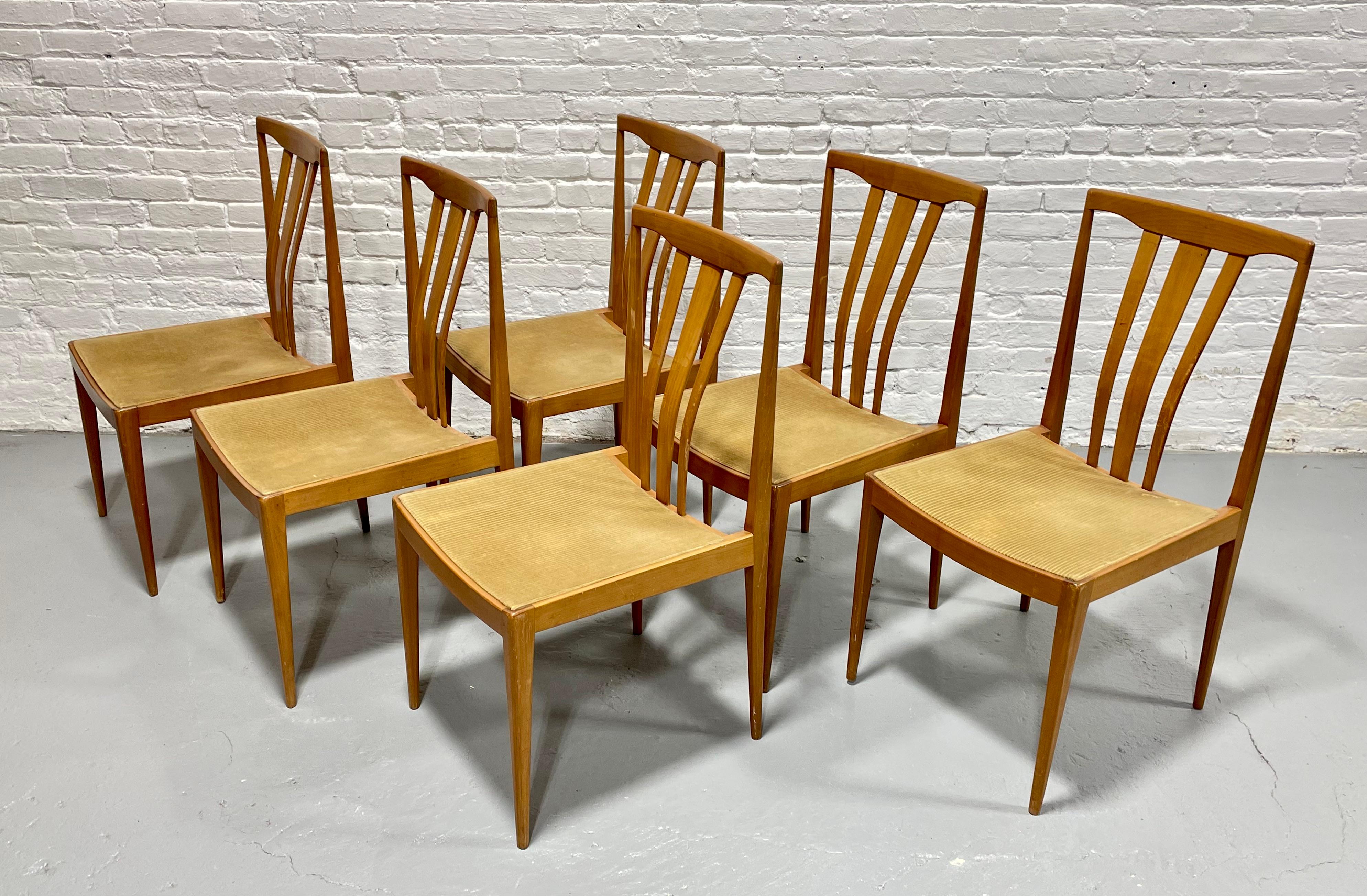 Mid-Century Modern Mid Century Modern MAPLE Sculpted DINING CHAIRS, Set of 6 For Sale