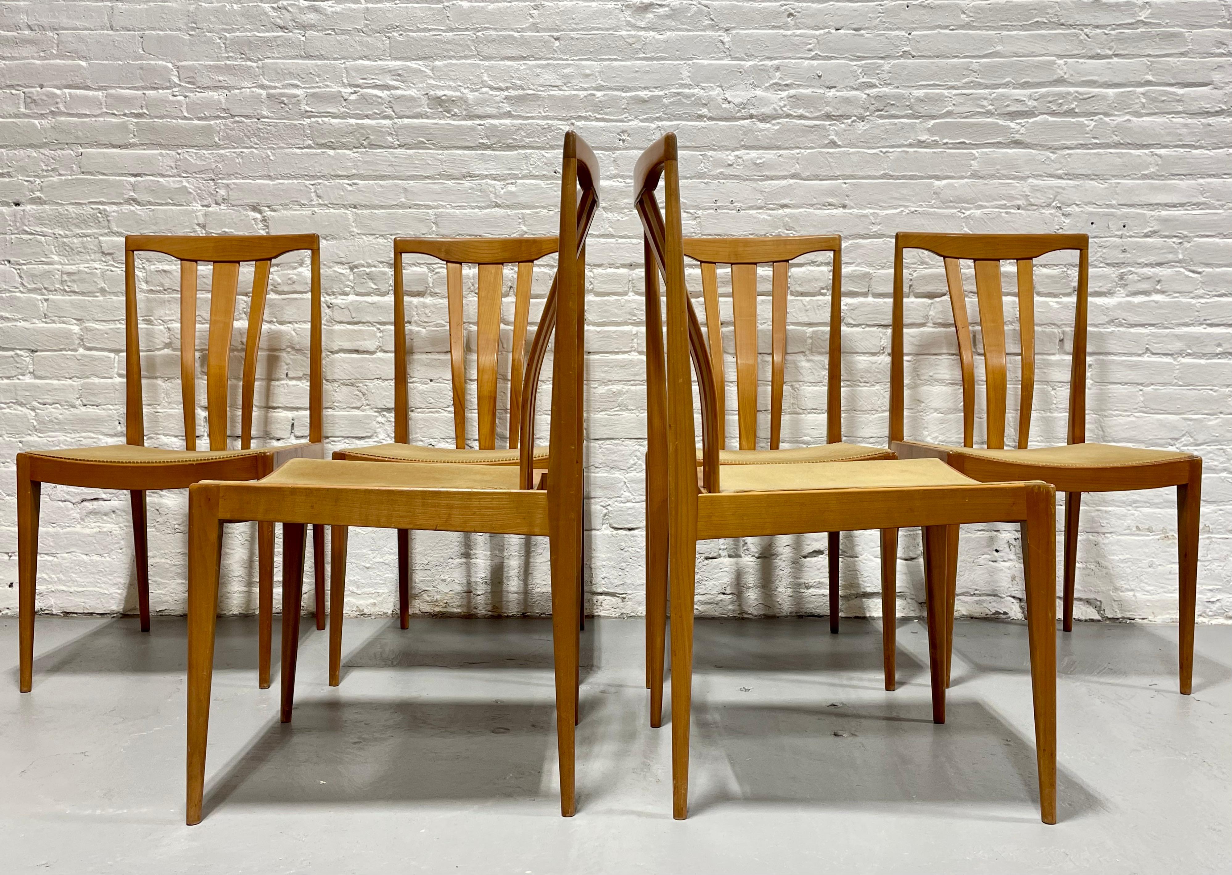 Mid Century Modern MAPLE Sculpted DINING CHAIRS, Set of 6 For Sale 1