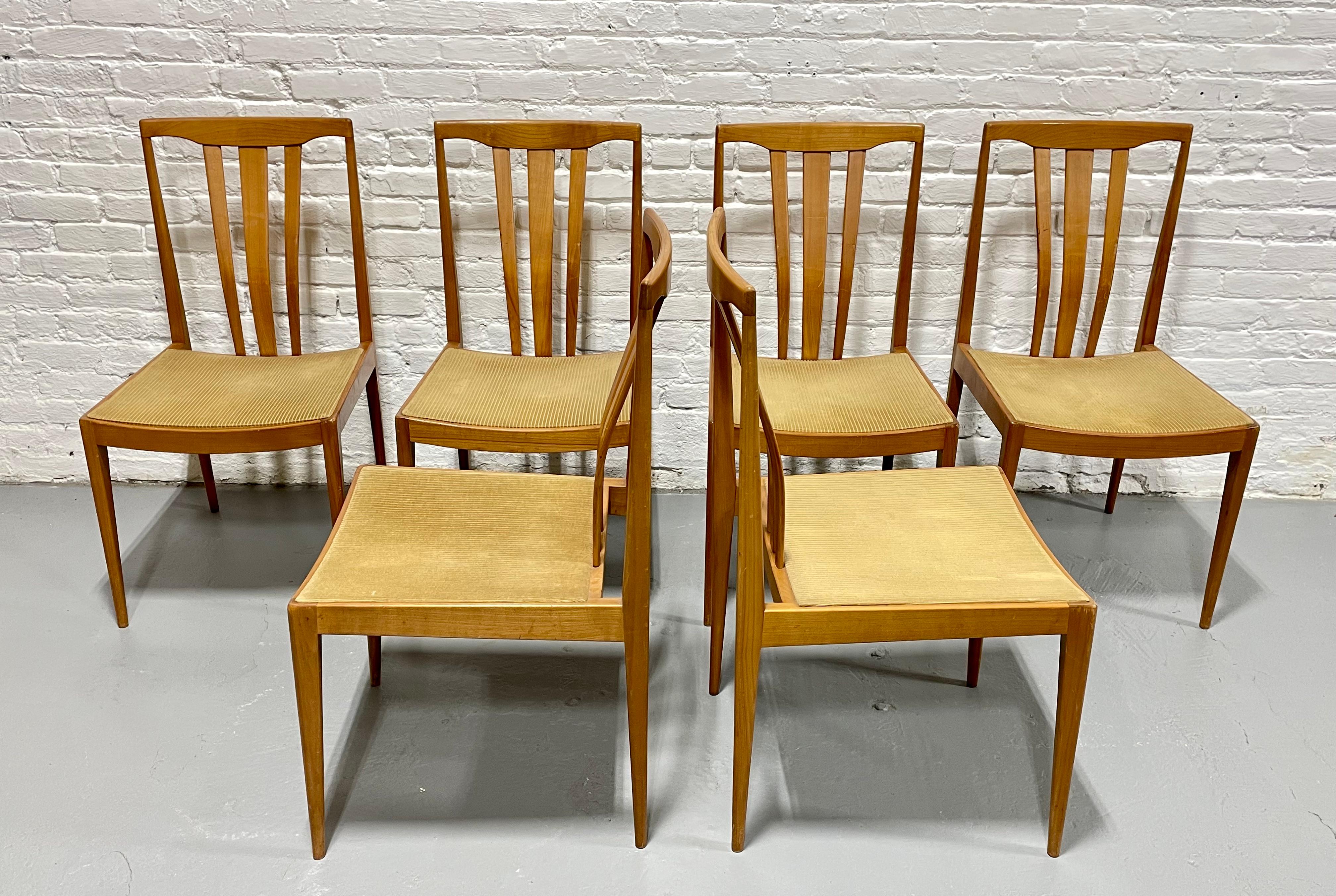 Mid Century Modern MAPLE Sculpted DINING CHAIRS, Set of 6 For Sale 2